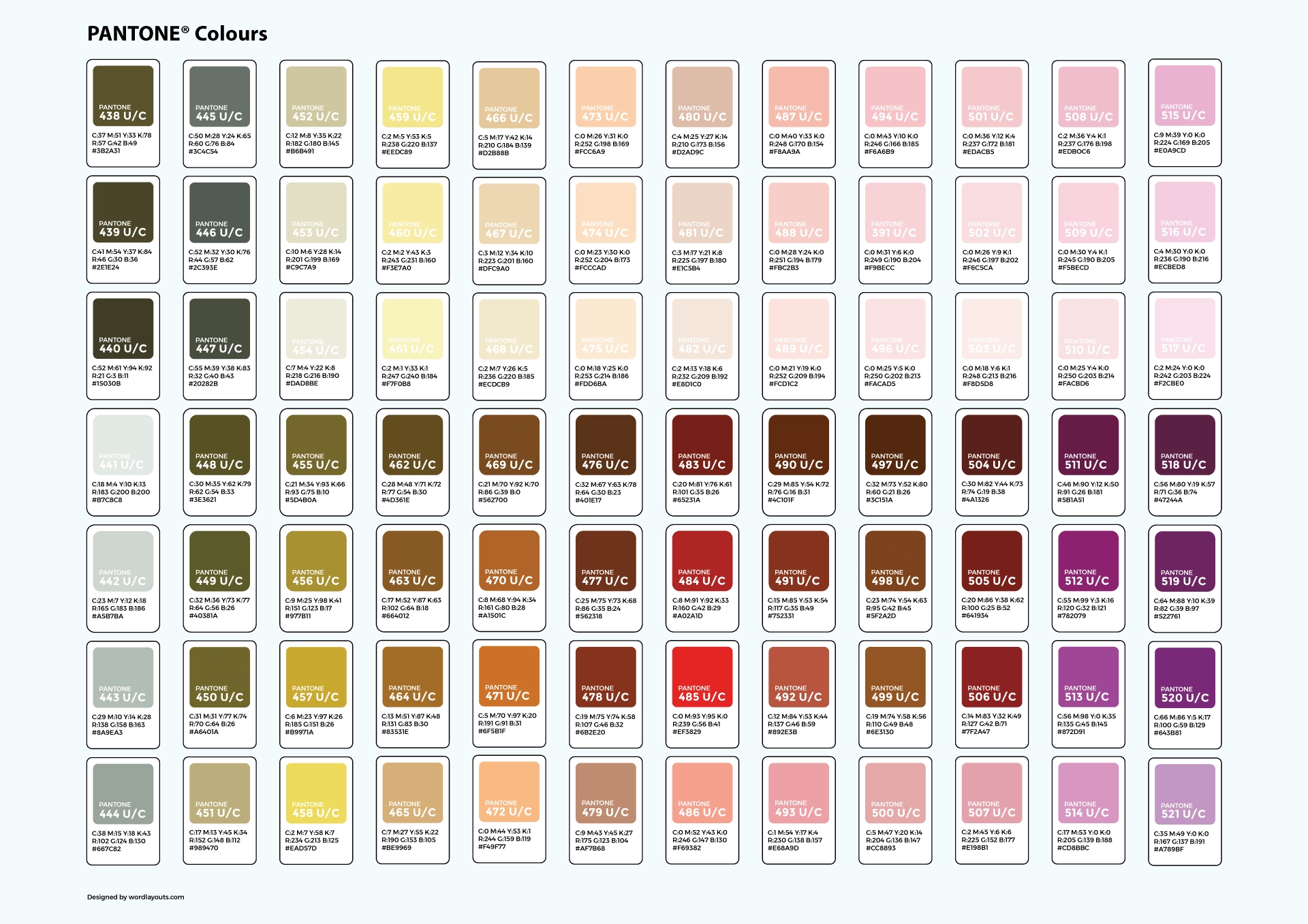 Pantone Color Chart Printable
