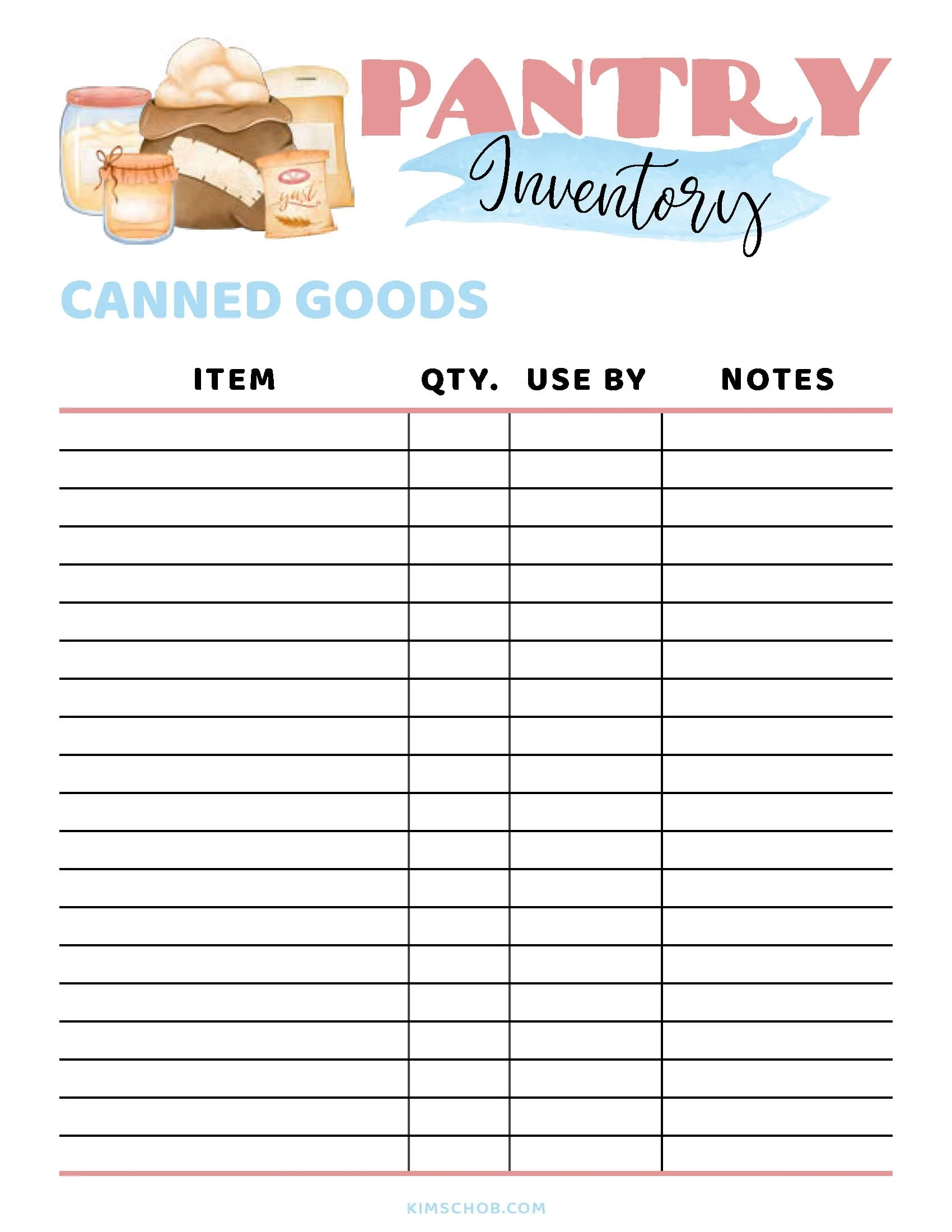 Pantry Inventory Template Free Printable To Organize Your Kitchen Kim Schob