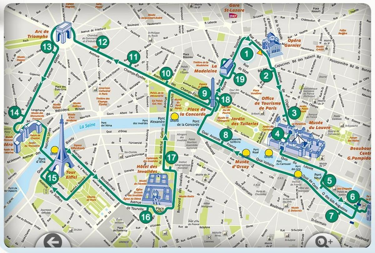 Paris Walking Map Paris Walking Tour Map le de France France 