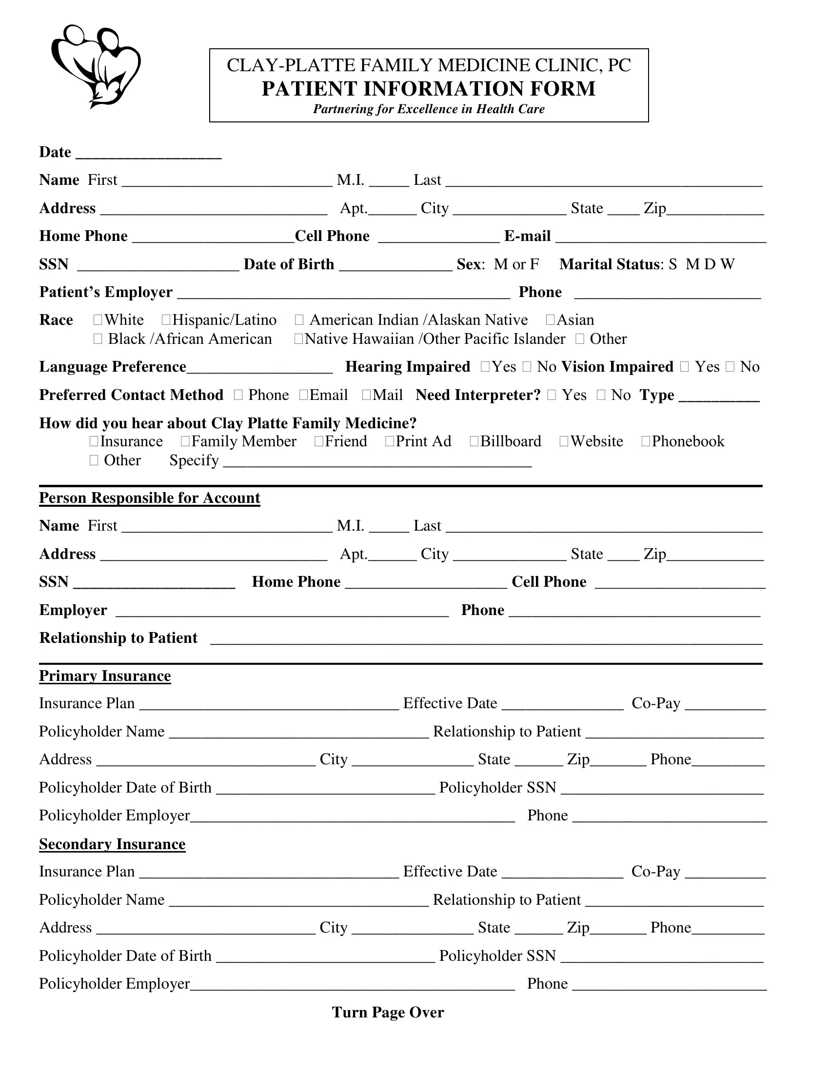 Patient Information Form Fill Out Printable PDF Forms