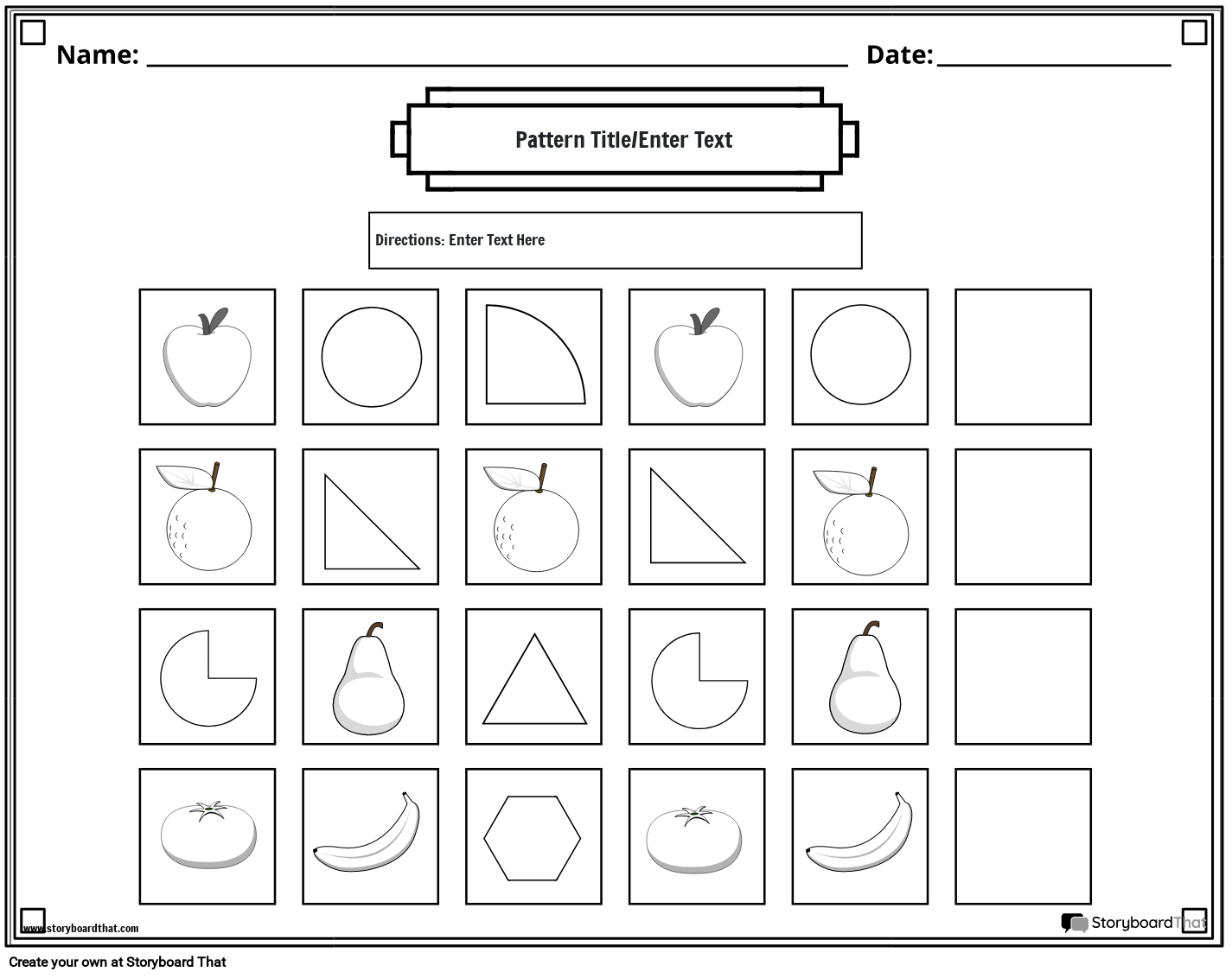 Pattern Worksheets Free Printables By Storyboard That Pattern Worksheets Free Printables By Storyboard That