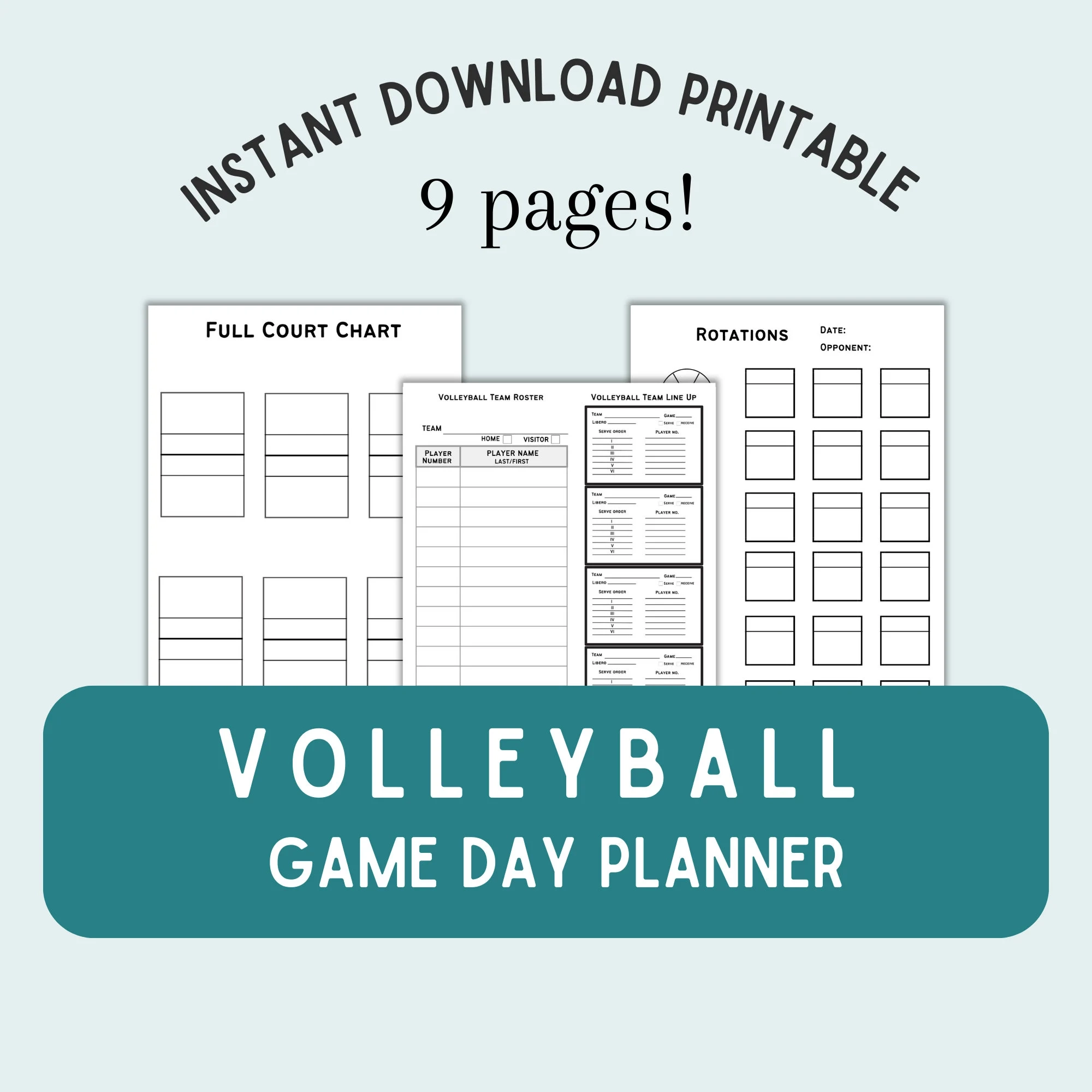 Printable Volleyball Lineup Sheet Template