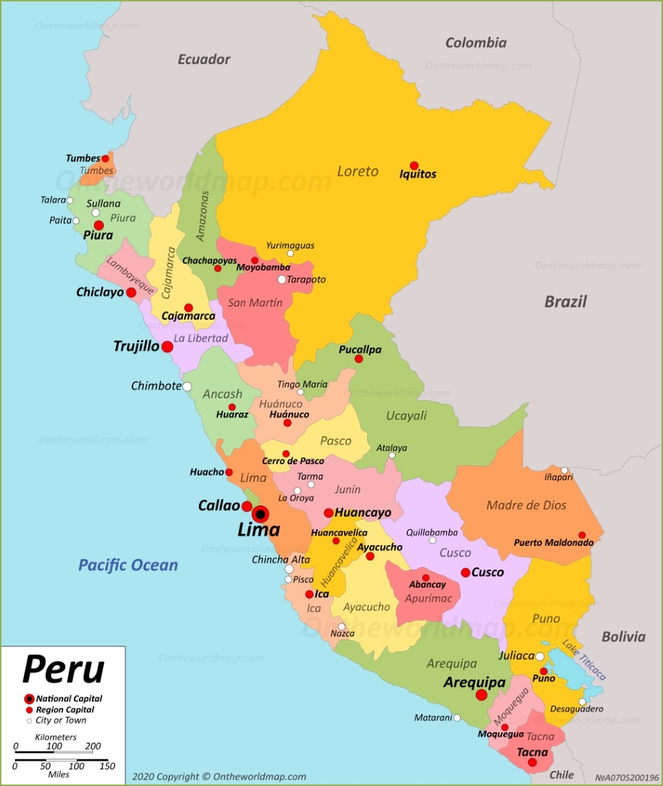 Free Printable Map Of Peru