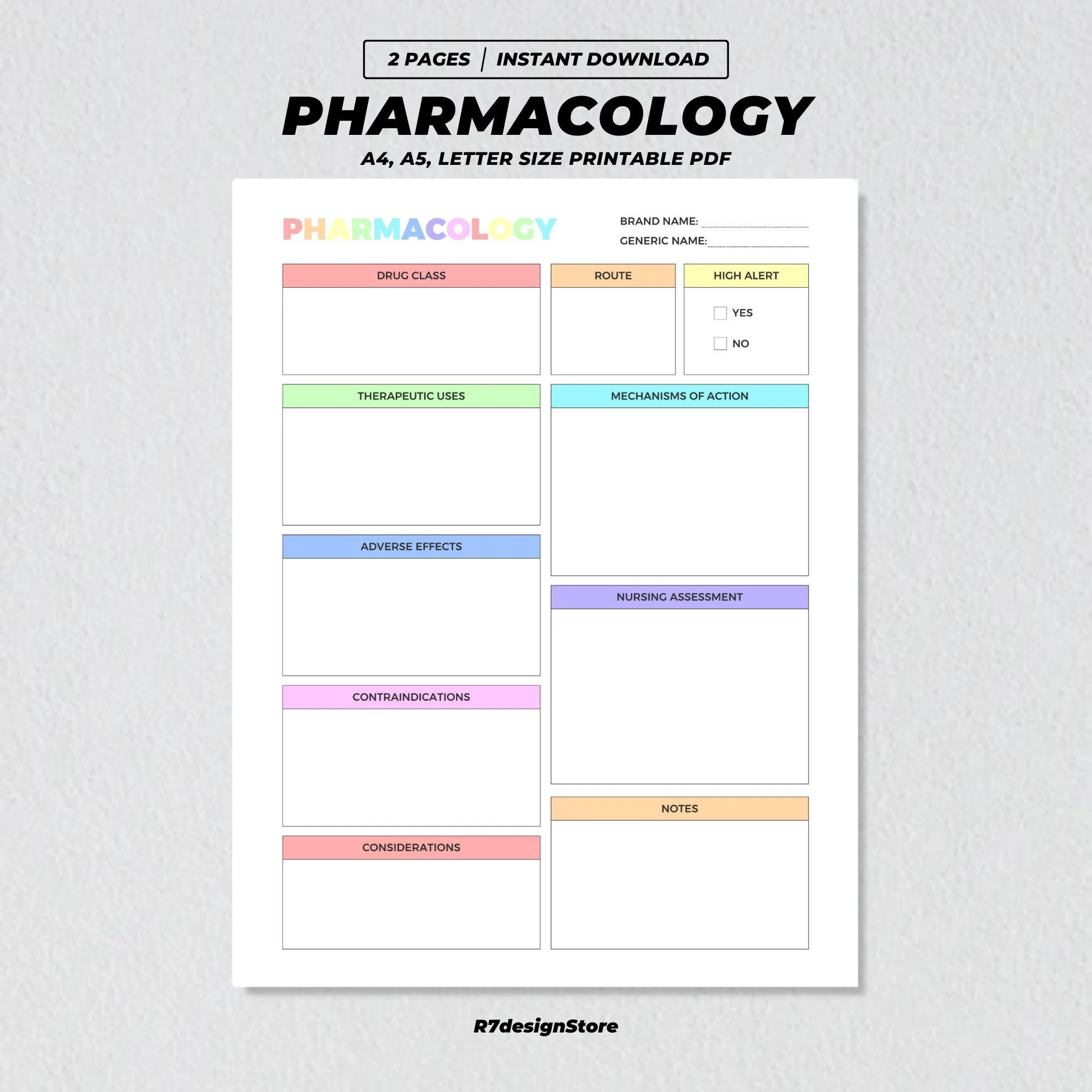 Pharmacy Worksheets Printable