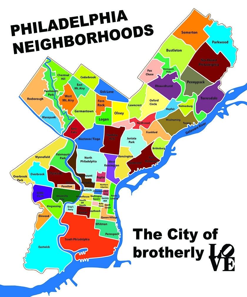 Printable Map Of Philadelphia Neighborhoods