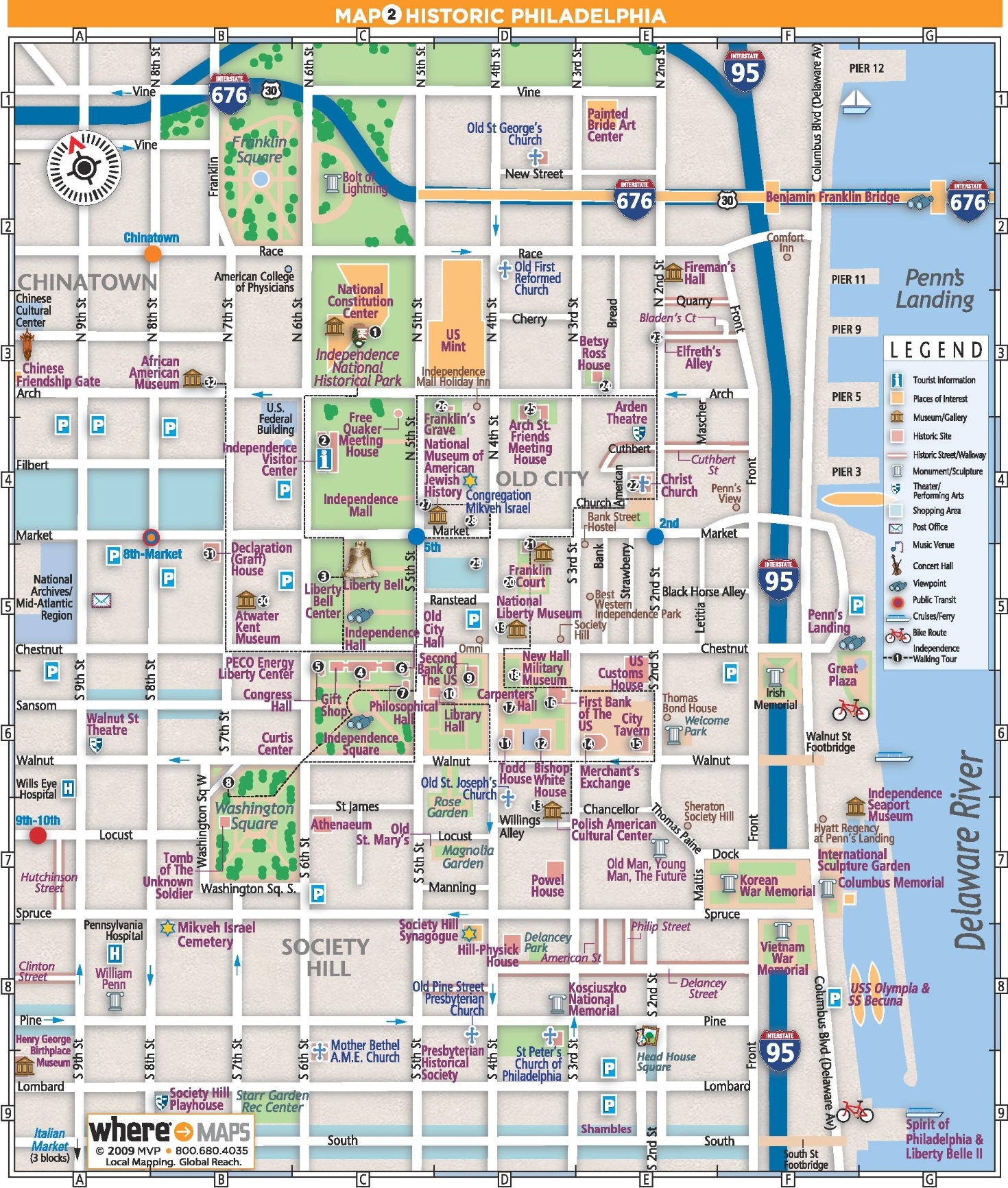 Map Of Historic Philadelphia Printable