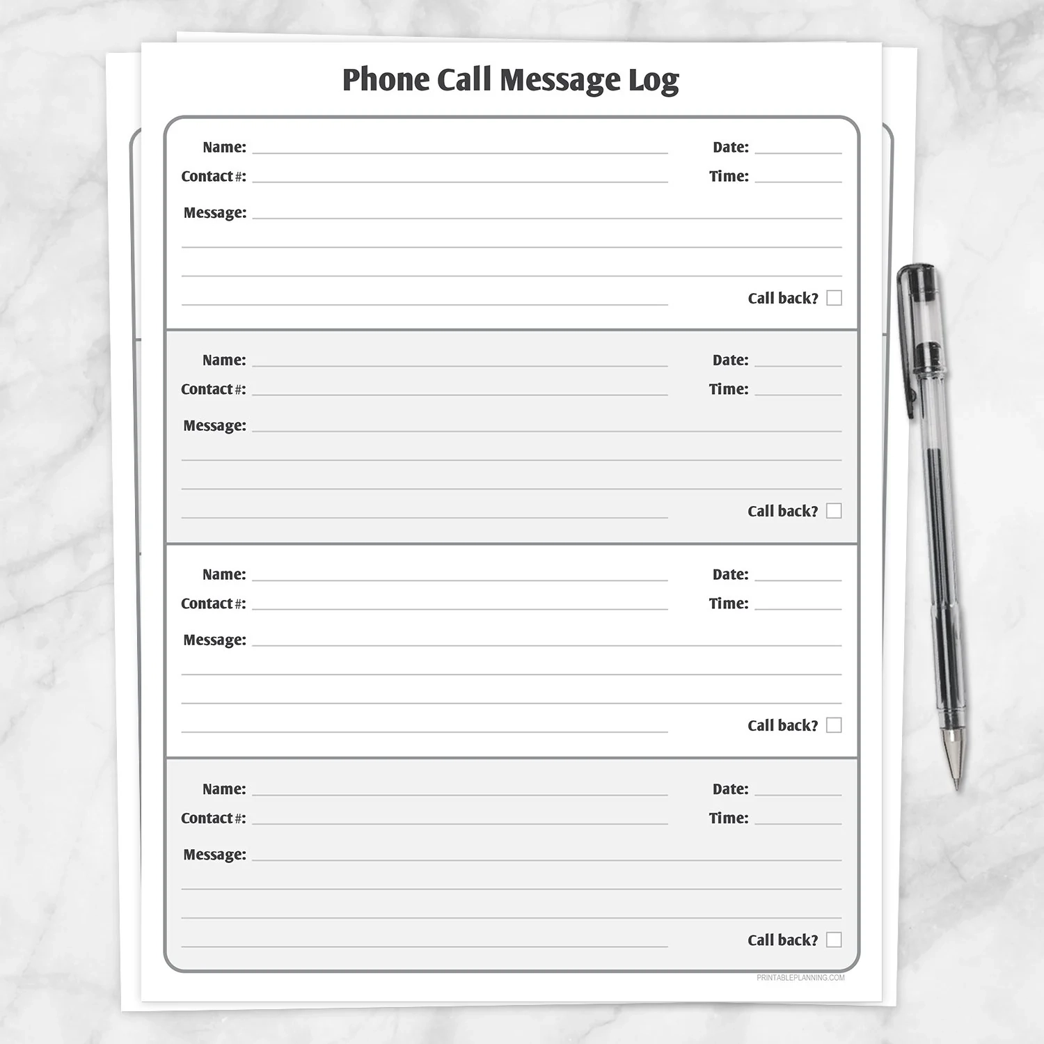 Phone Call Message Log Printable Printable Planning Phone Call Message Log Printable Printable Planning
