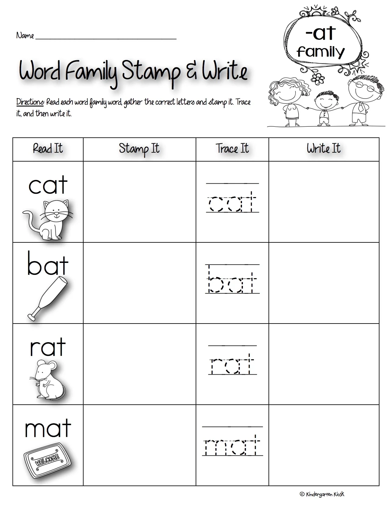 Phonics Prep Word Family Worksheets Kindergarten Kiosk Phonics Prep Word Family Worksheets Kindergarten Kiosk