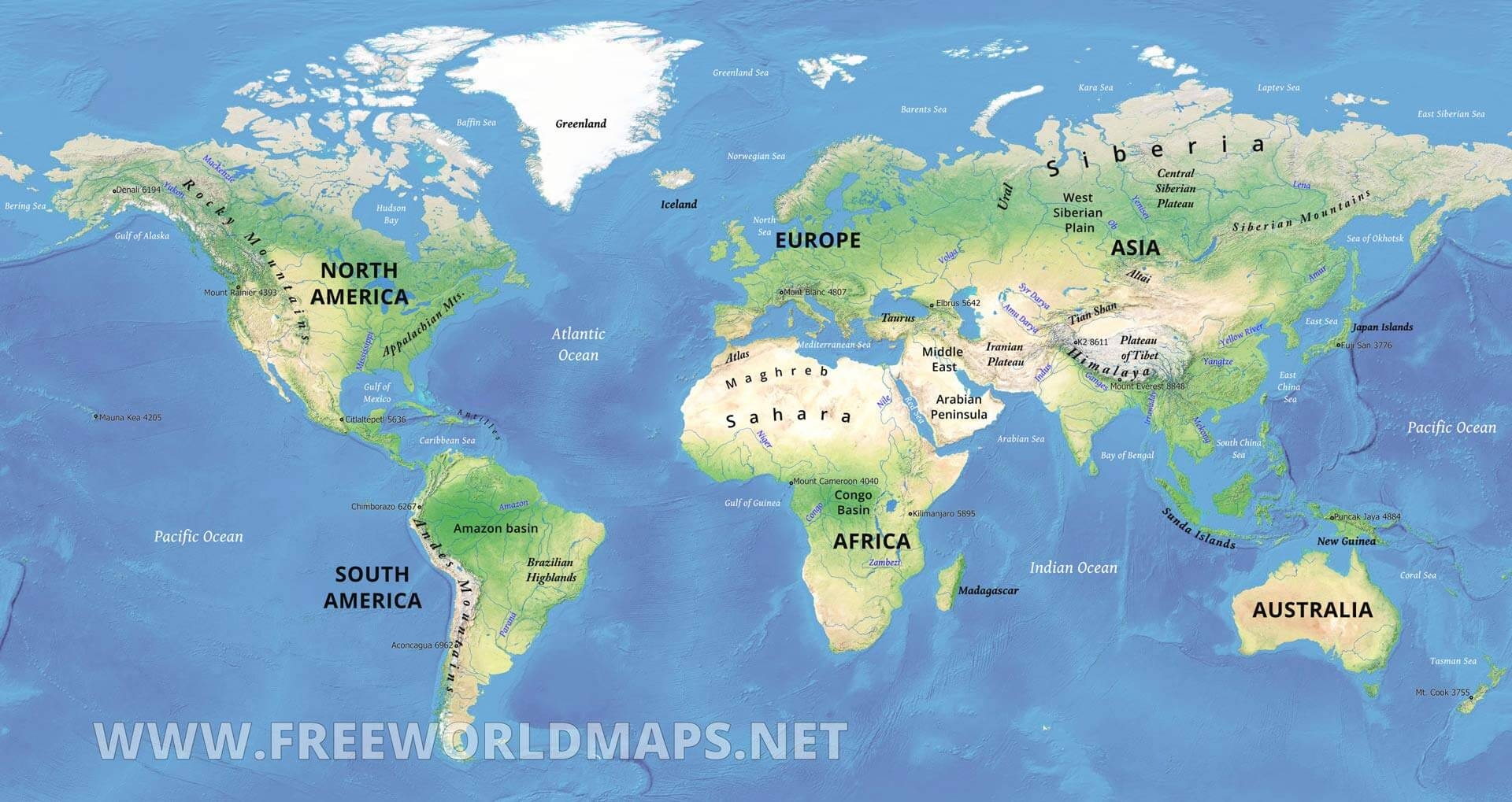 Physical World Maps Physical Features Of The World