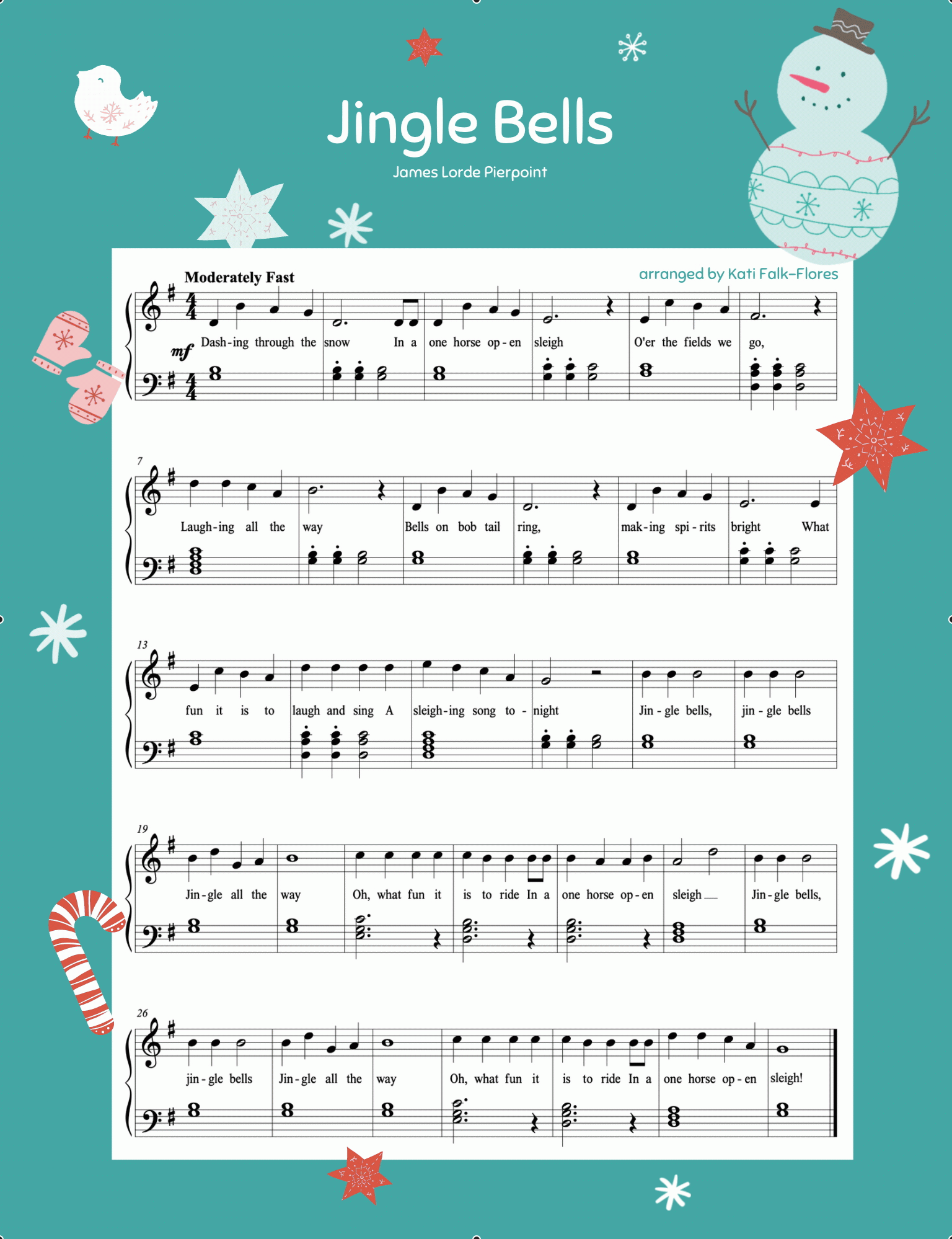 Free Printable Jingle Bells Sheet Music