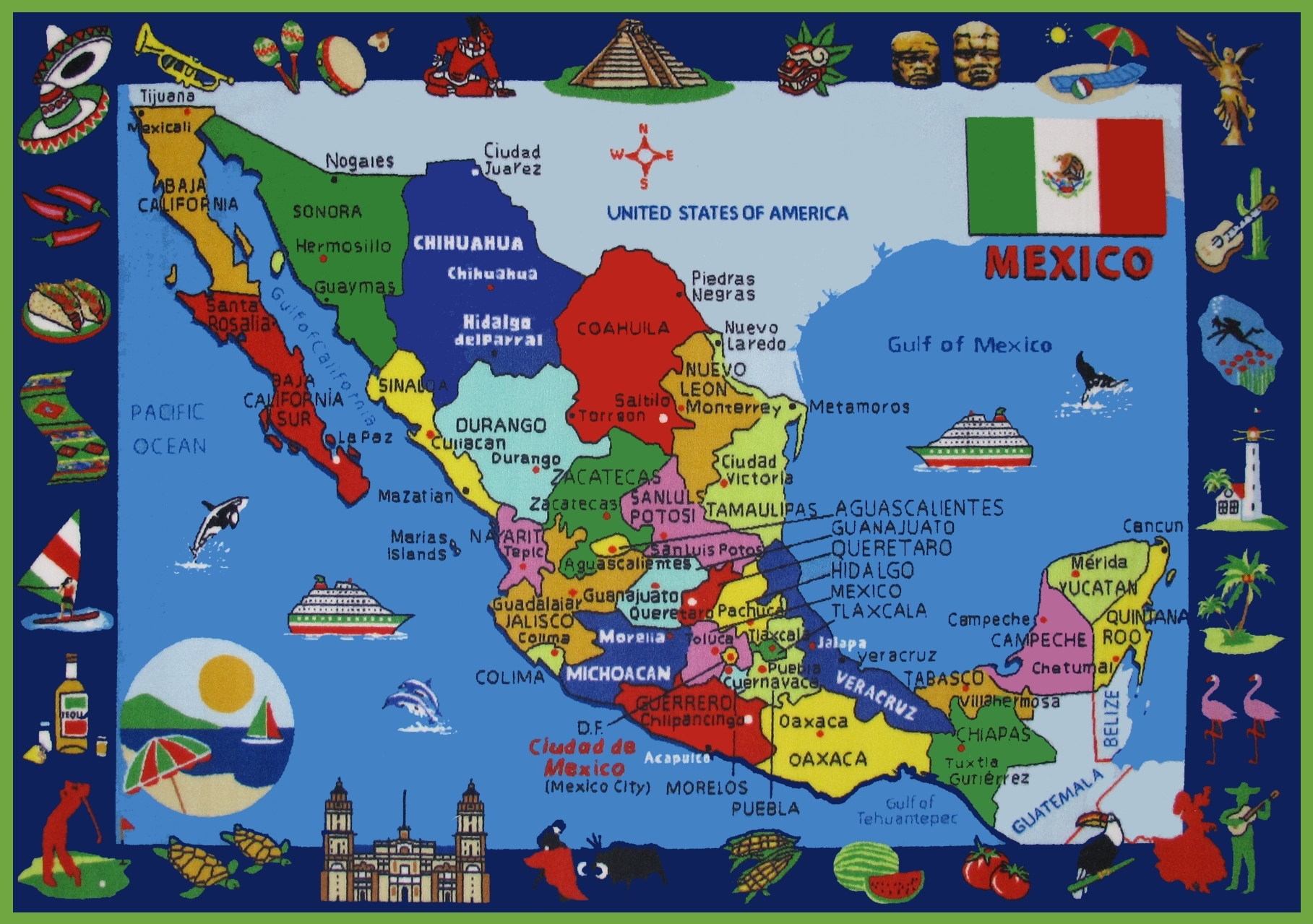 Map Of Mexico Printable Free