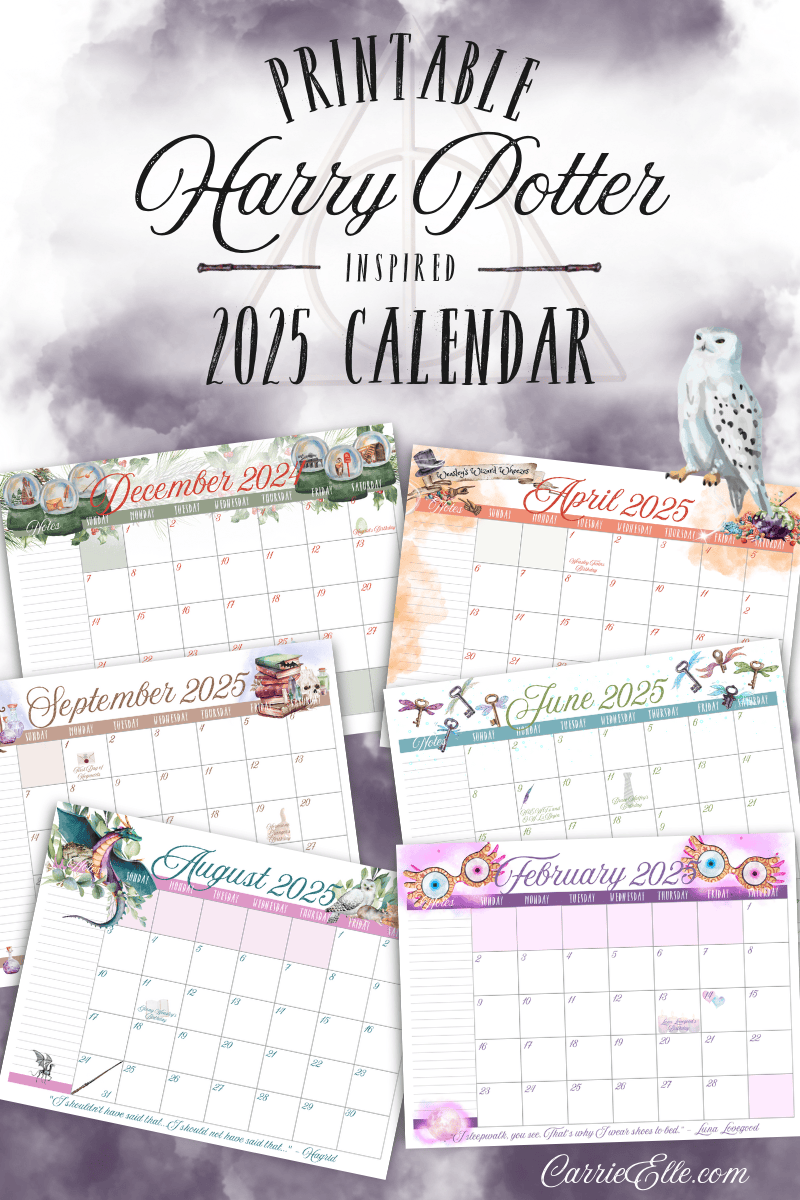Free Printable Harry Potter Calendar