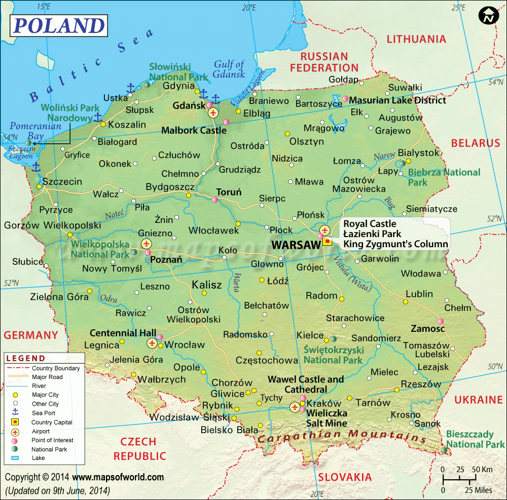 Printable Map Of Poland