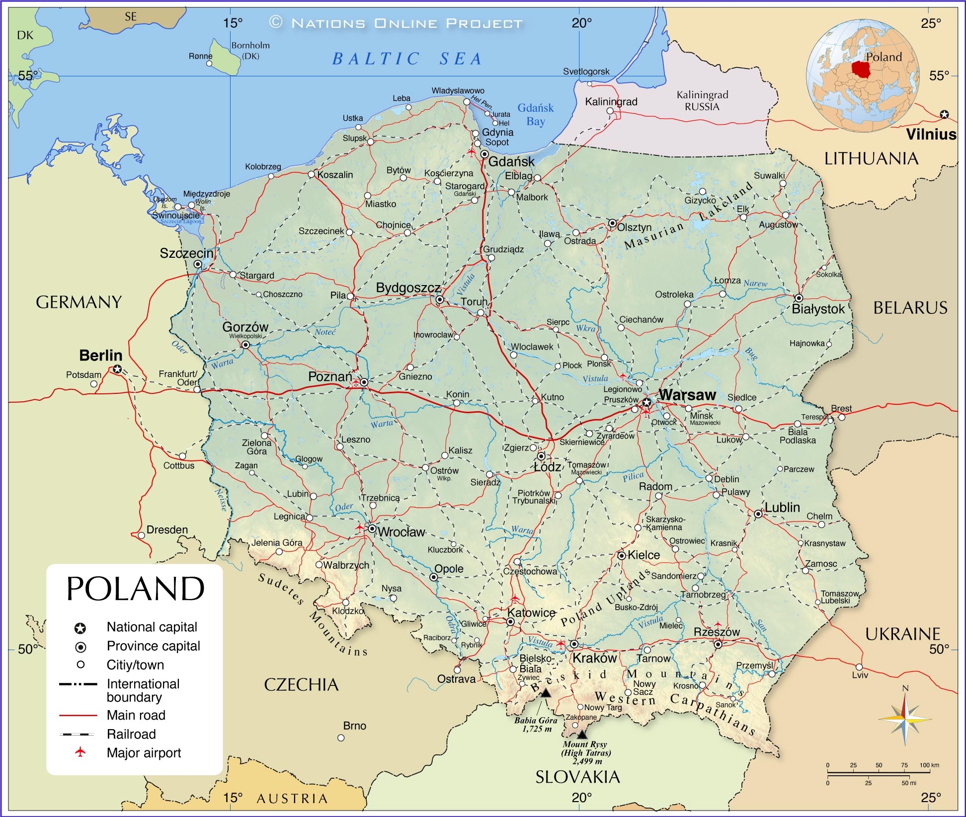 Political Map Of Poland Nations Online Project