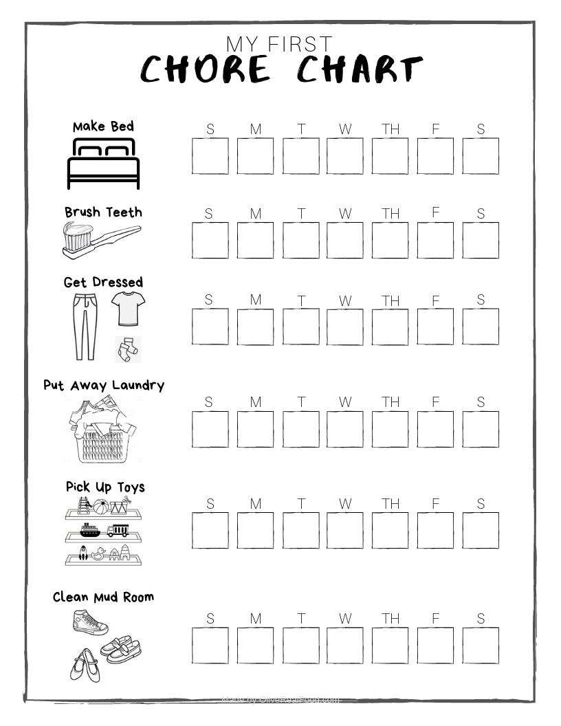 Preschool Chore Chart Printable