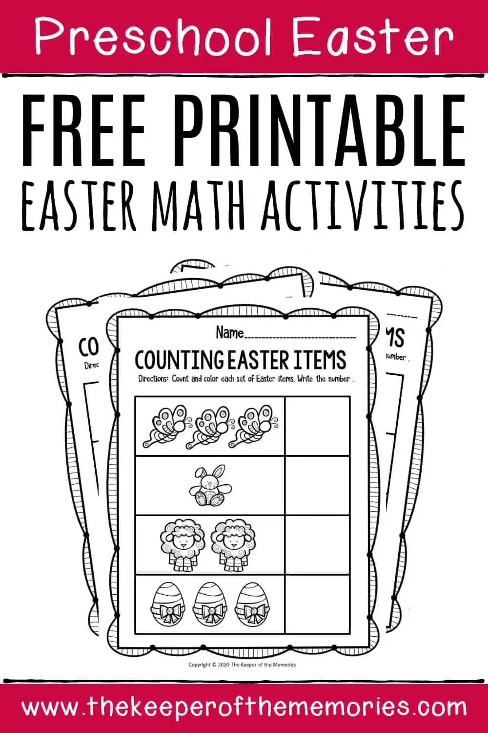 Preschool Math Printable Easter Activities The Keeper Of The Memories