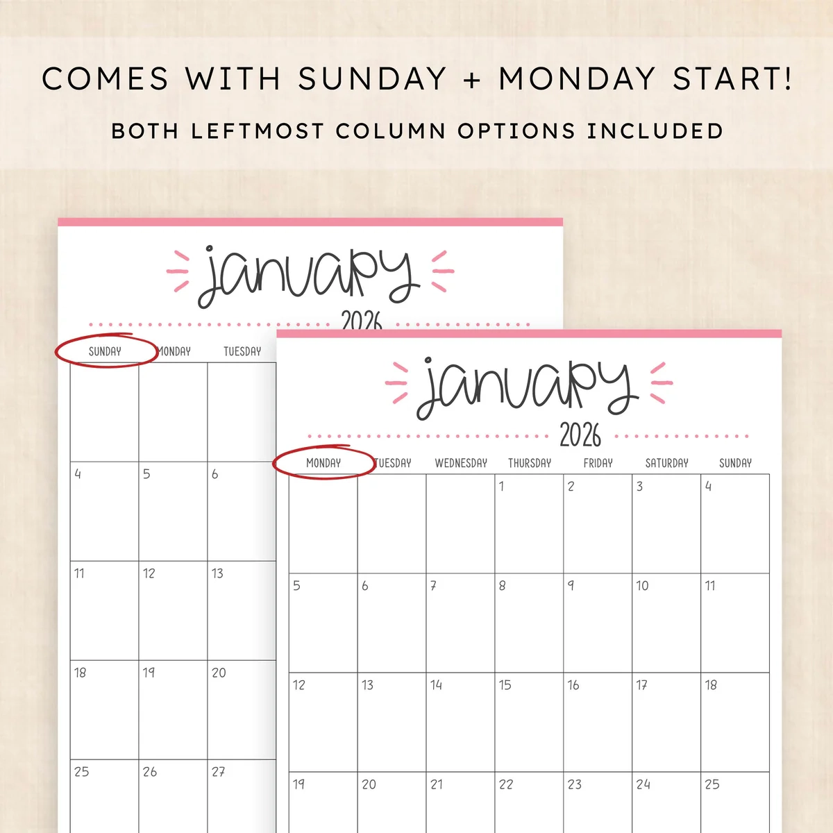 Printable 2026 Calendar Buzzy Burst