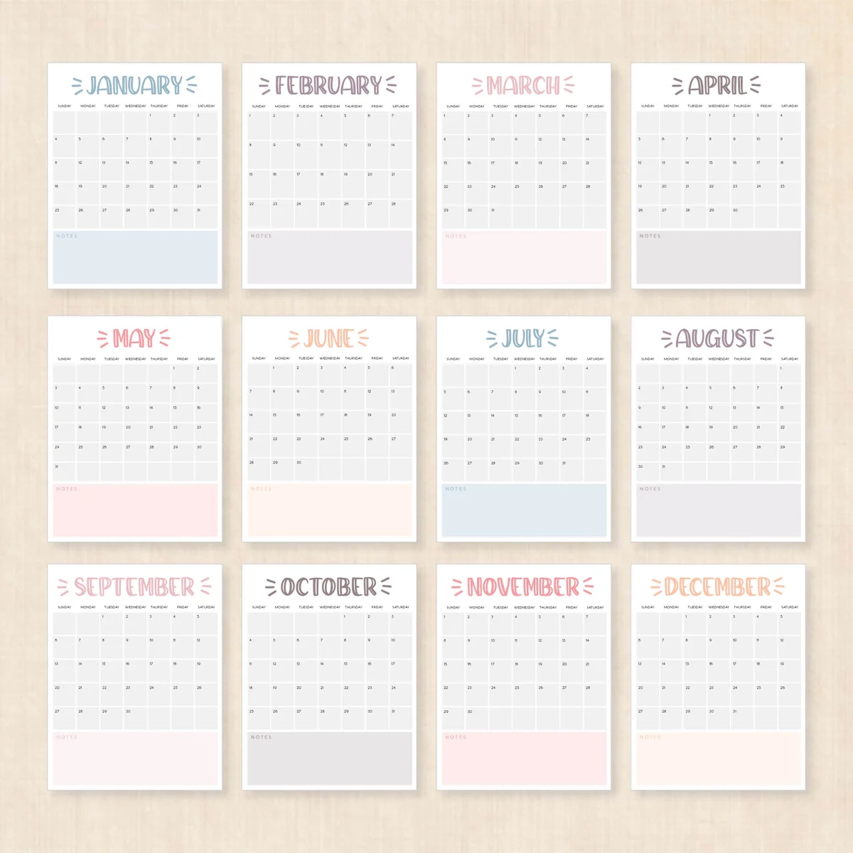 Printable 2026 Calendar Sassy Splash