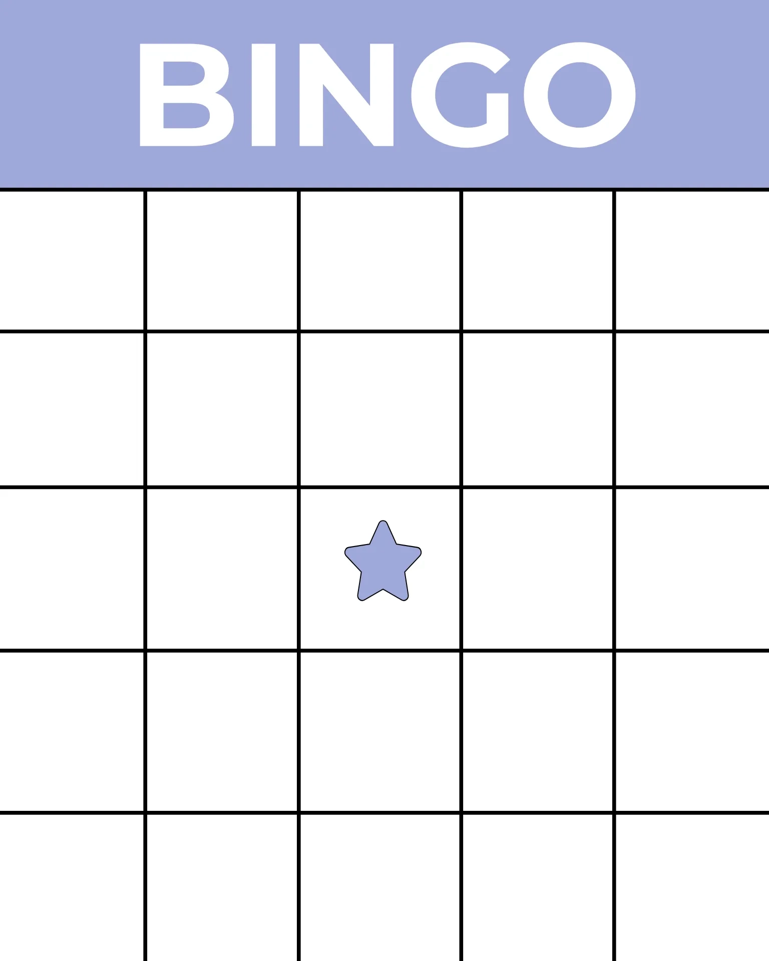 Printable Bingo Card Template Kapwing