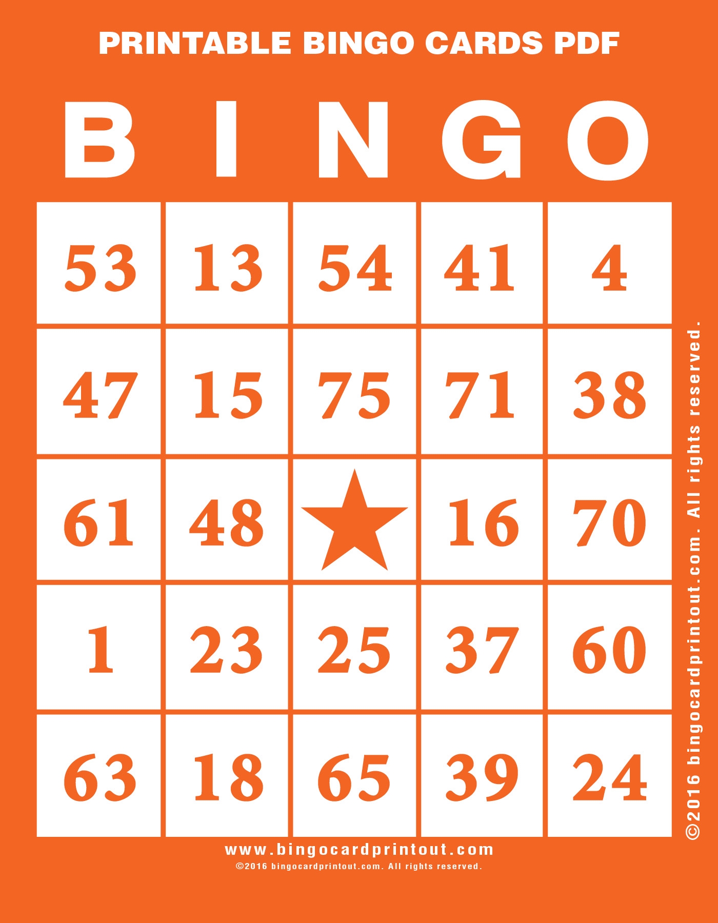 Printable Bingo Cards PDF BingoCardPrintout