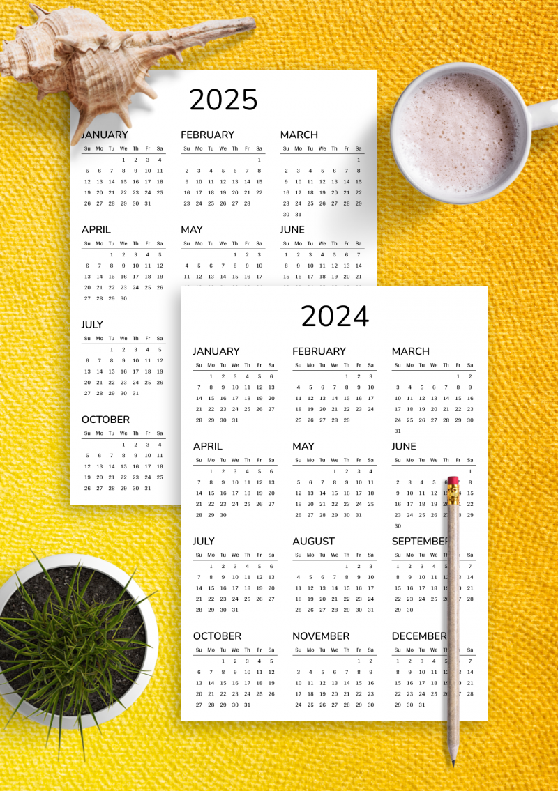 Printable 2 Year Calendar