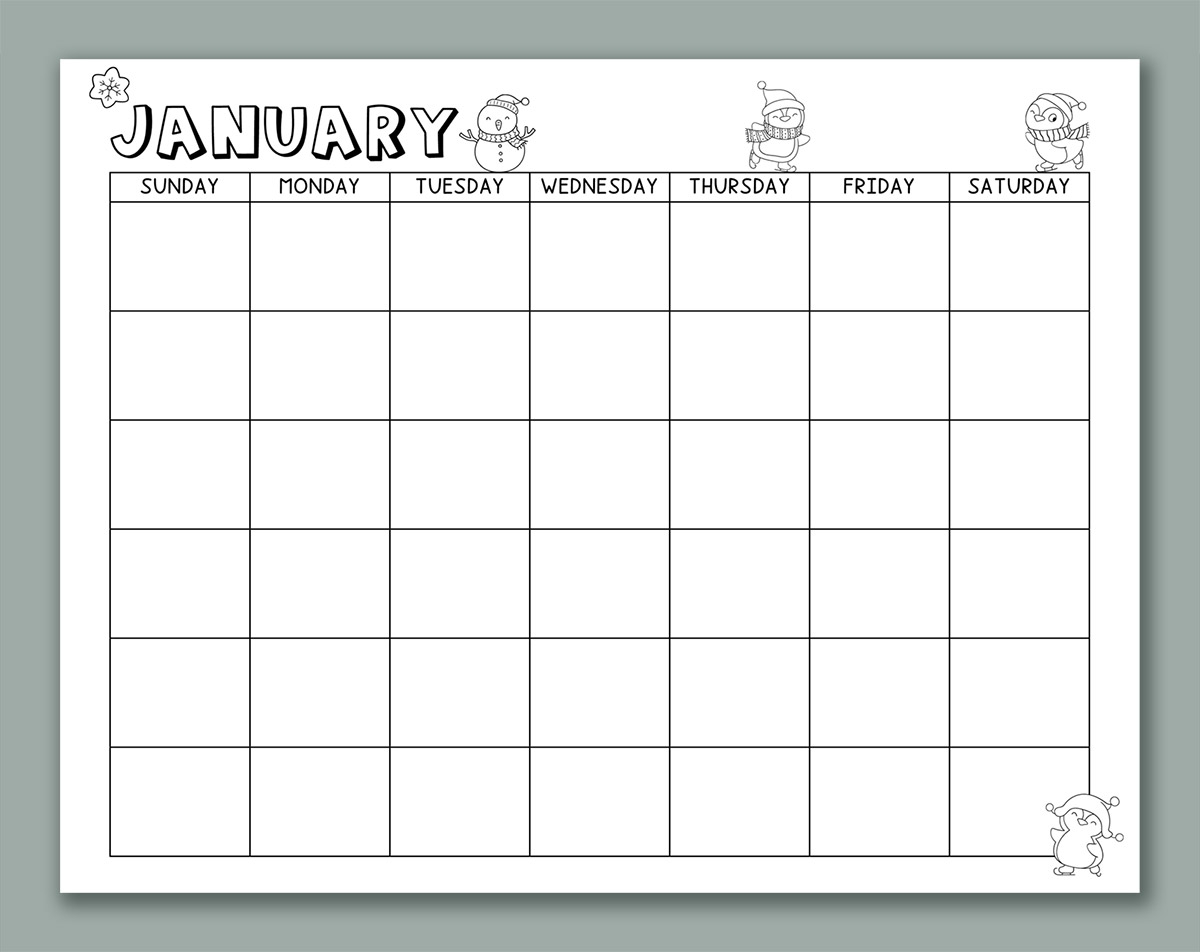 Printable Calendar For Kids 2026 2025 And Undated Versions Included Printable Calendar For Kids 2026 2025 And Undated Versions Included