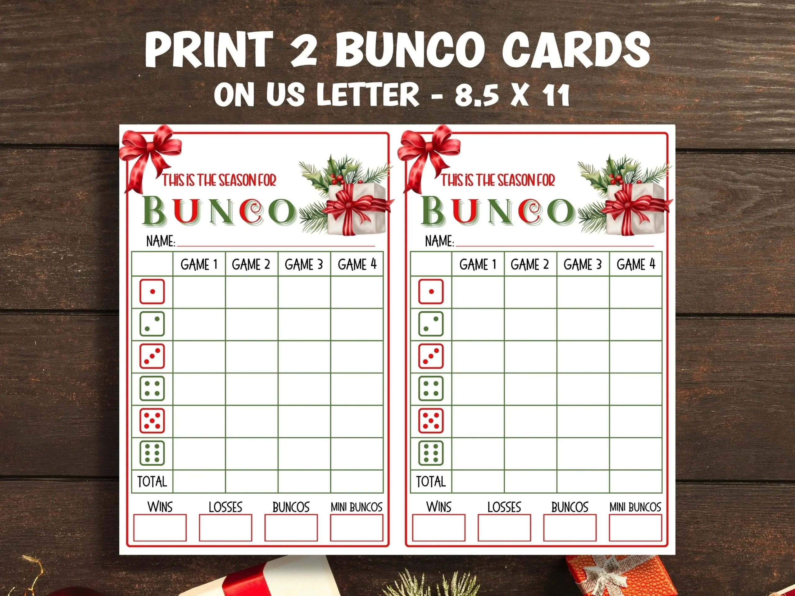 Printable Christmas Bunco Score Sheet Set 4 6 Games Christmas Bunco Set Printable Bunco Template Happy Holidays I Bunco Score Cards I Tally Cards The Hustling Cat Lady