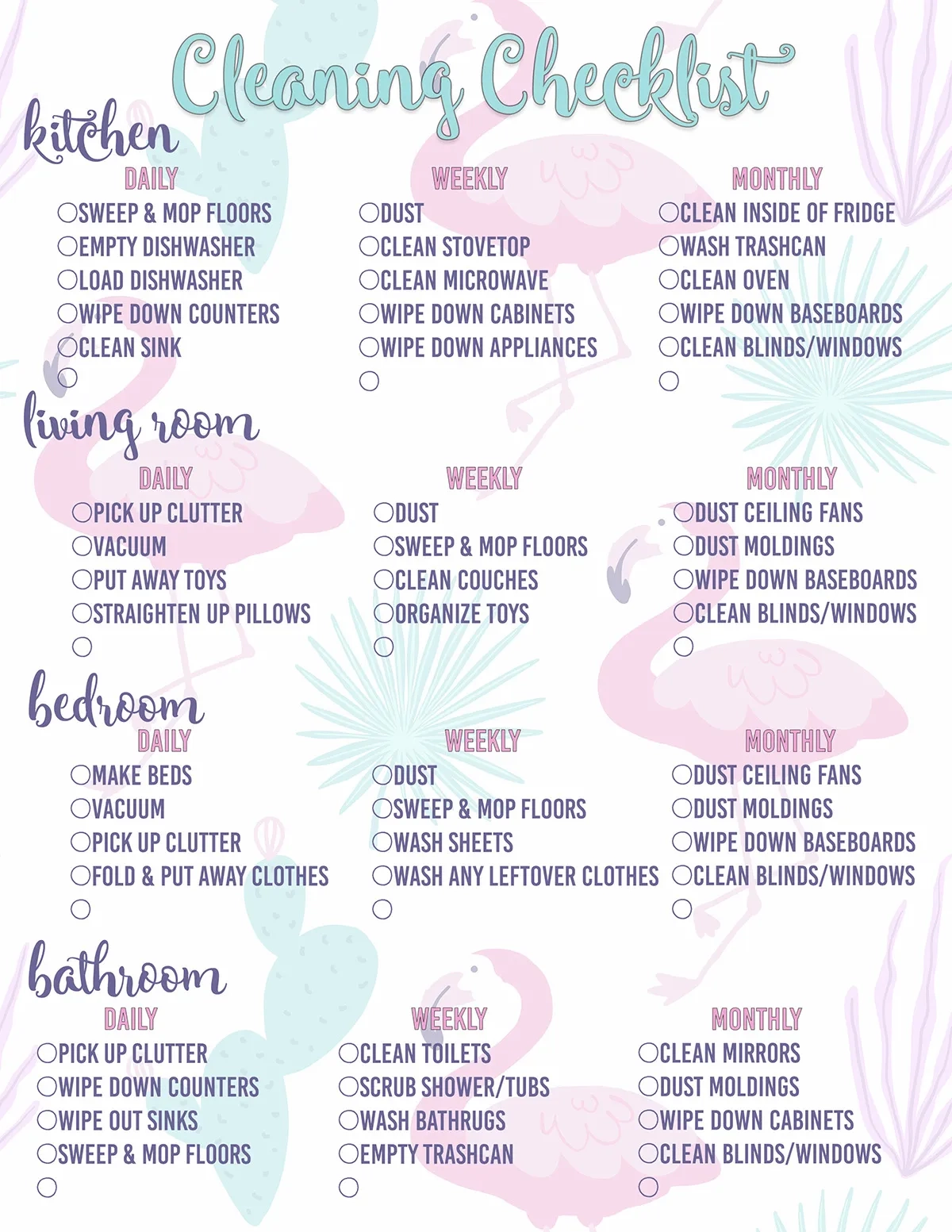 Printable Cleaning Checklist Freebie Sarah Halstead