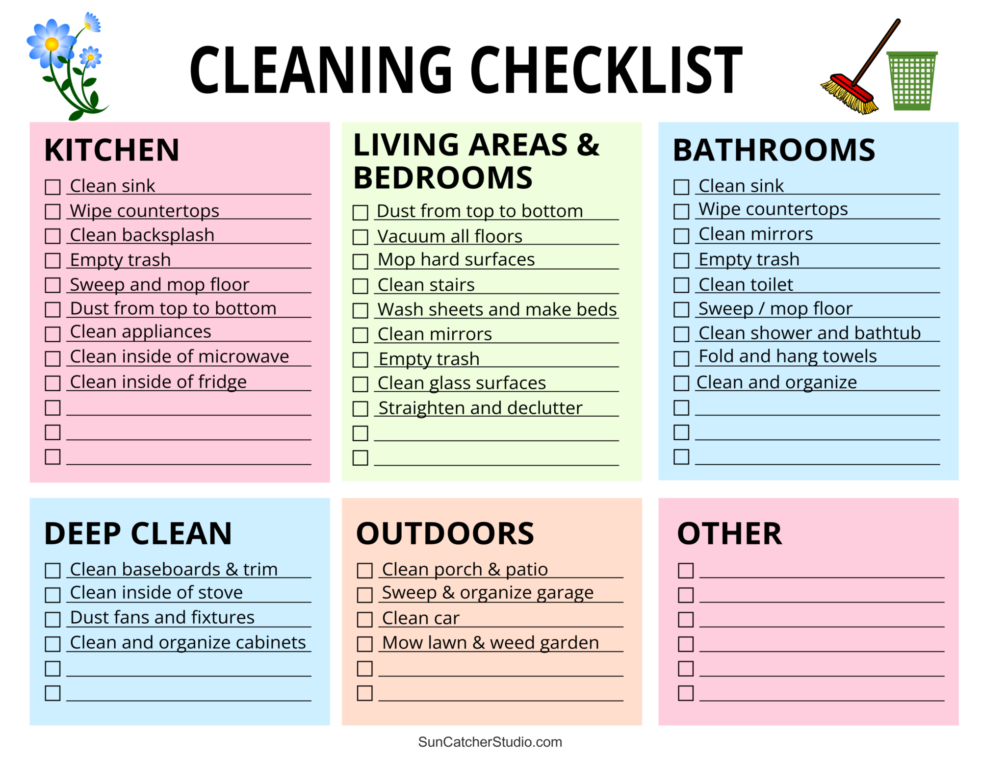 Cleaning Charts Printable