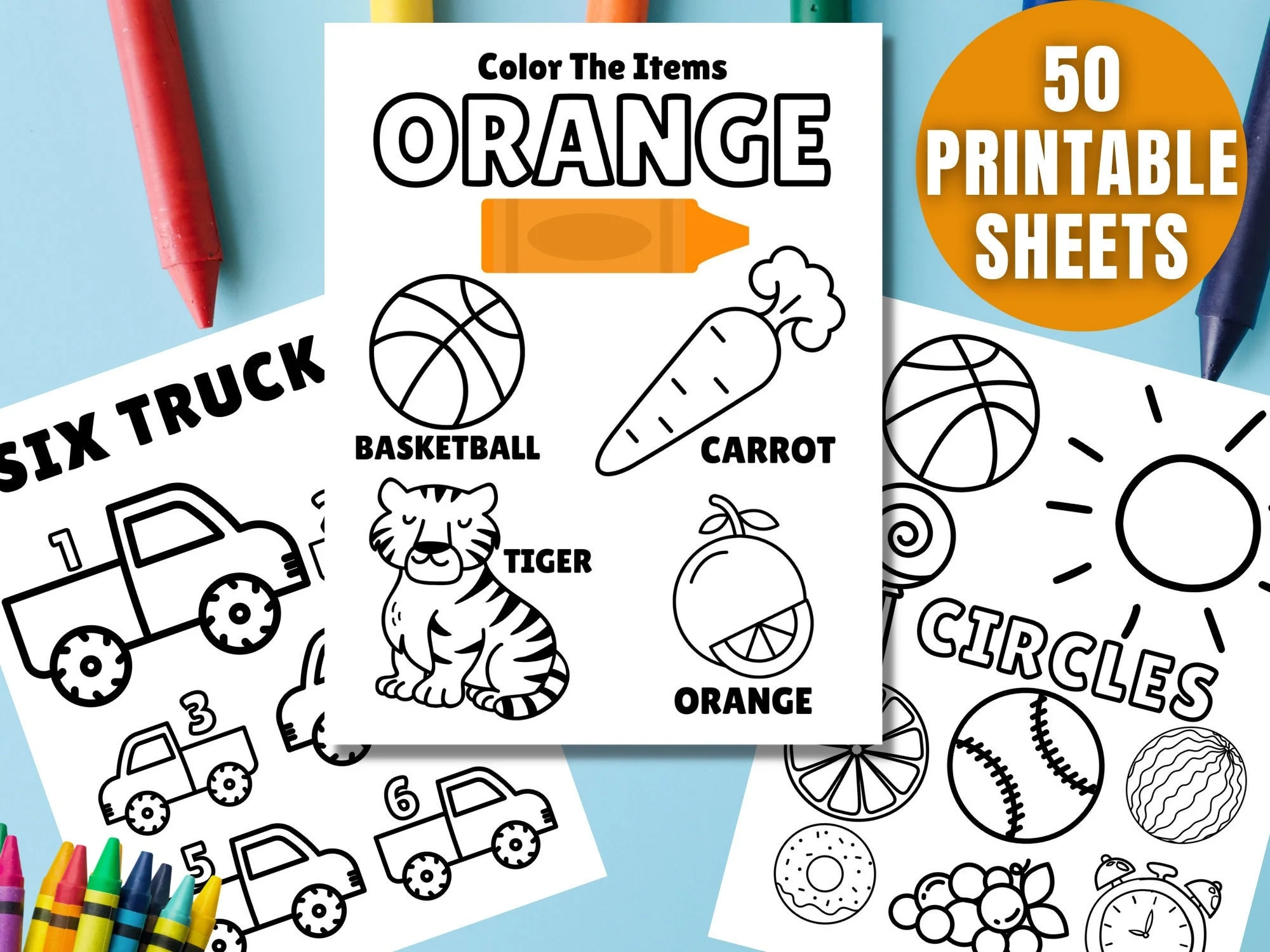Free Printable Color Orange Worksheets
