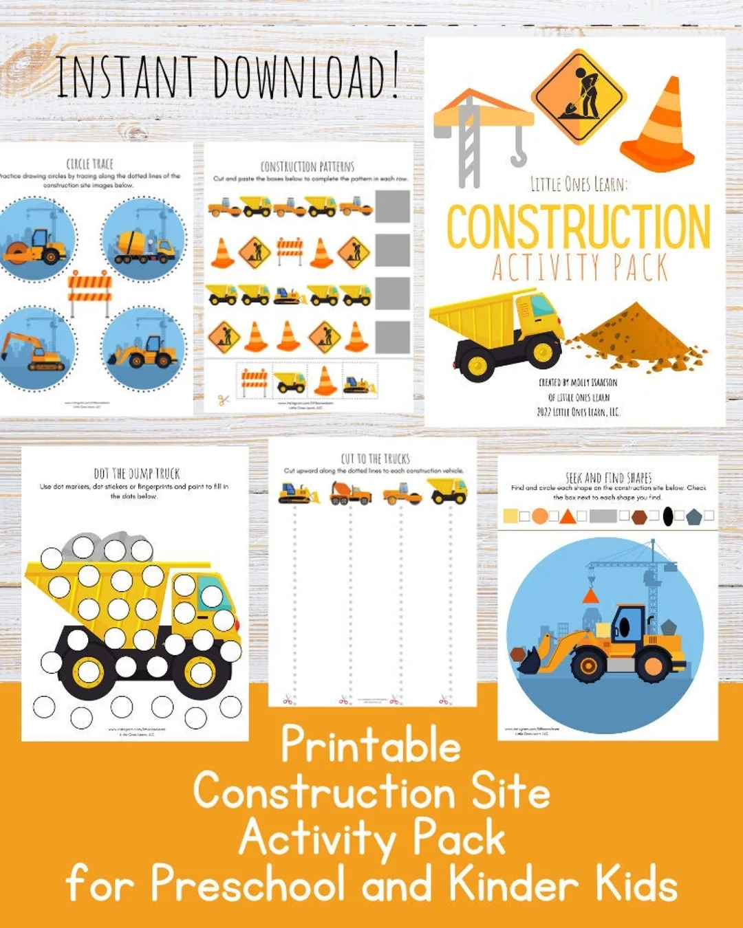 Printable Construction Activity Pack Construction Site Worksheets For Preschool And Kindergarten Kids