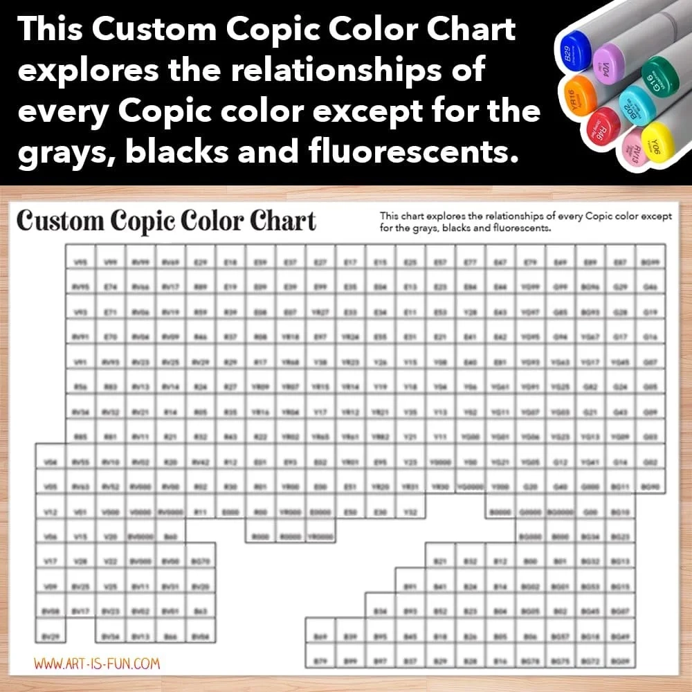 Printable Copic Coloring Pages Coloring Sheet Copic Marker List Custom Copic Color Chart