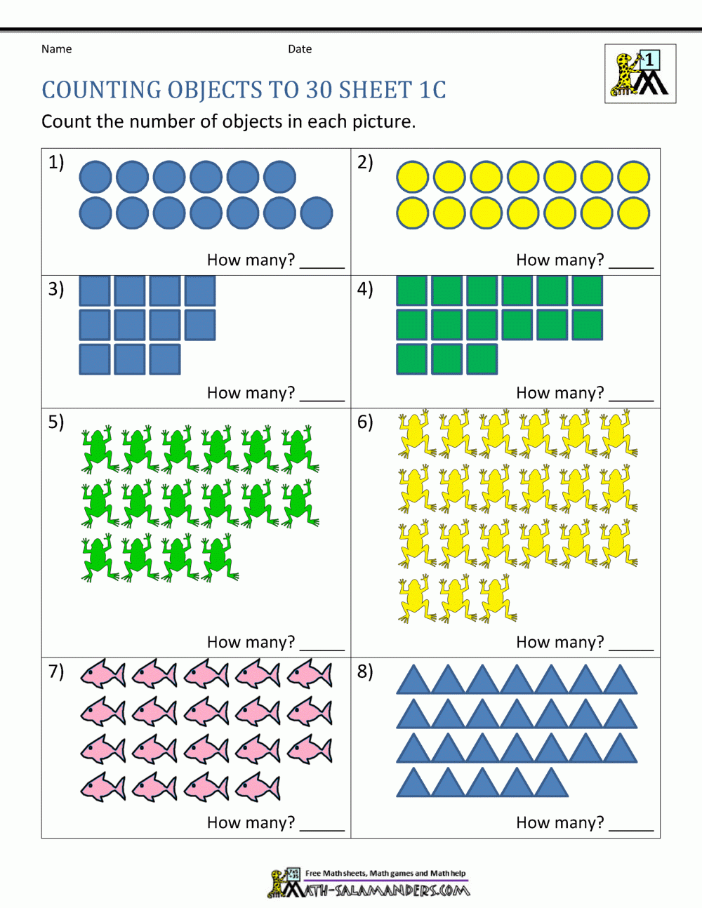 Printable Counting To 30 Worksheets