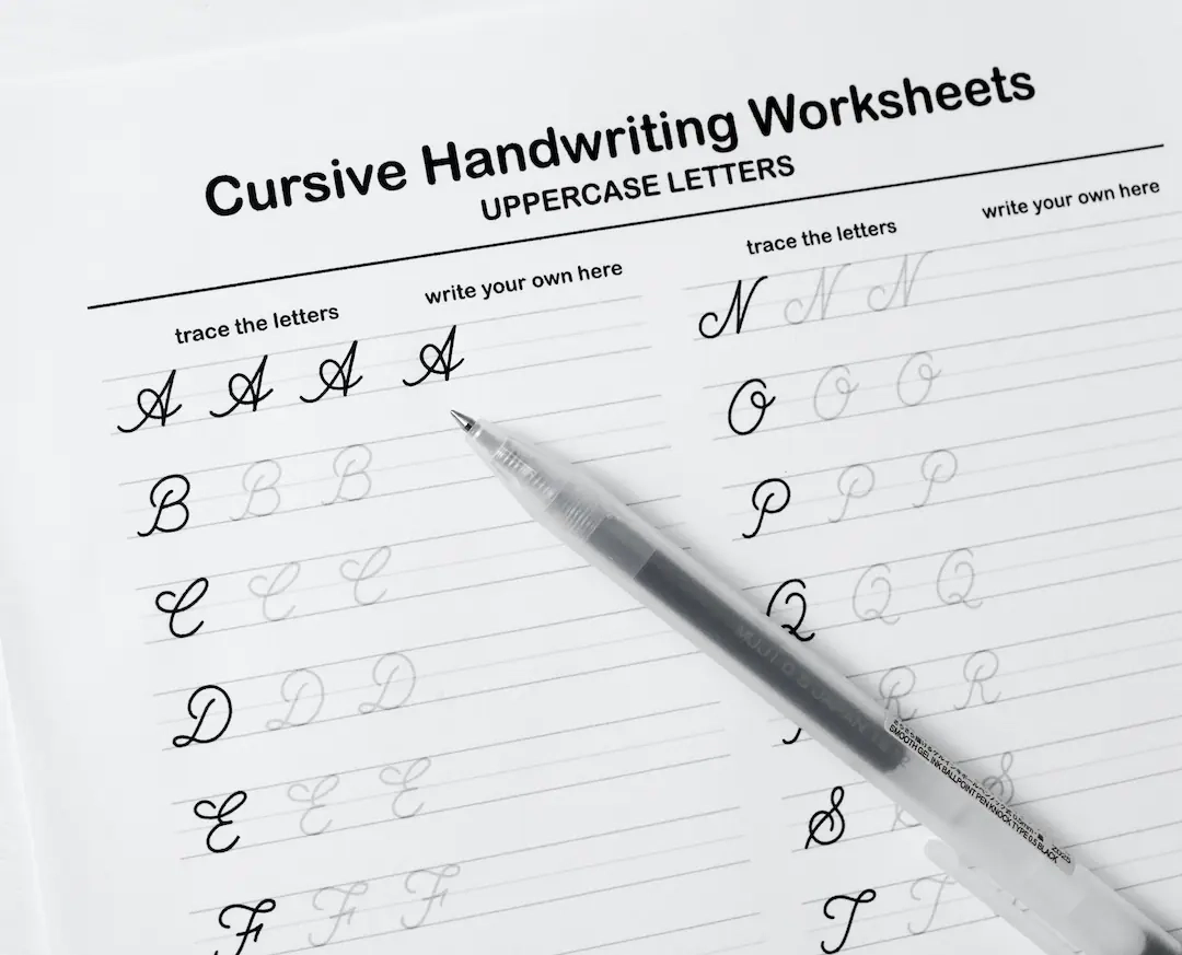Printable Cursive Worksheets 9 Pages letters And Words For Middle School Kids And Up Adults PDF File Only Etsy UK