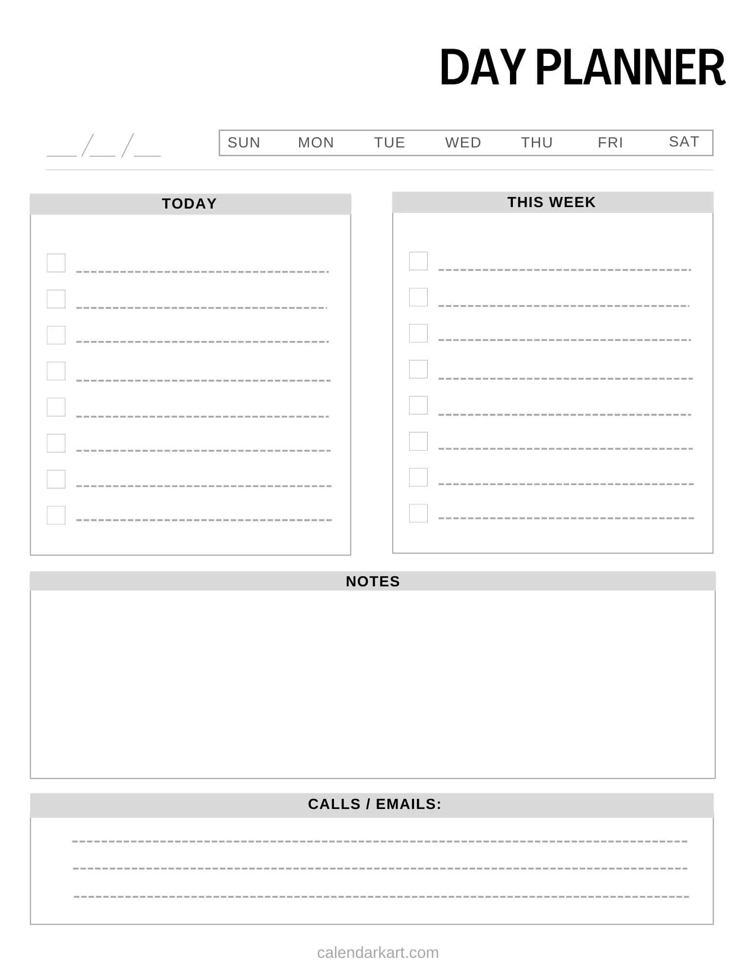 Daily Printable Calendar Daily Printable Calendar