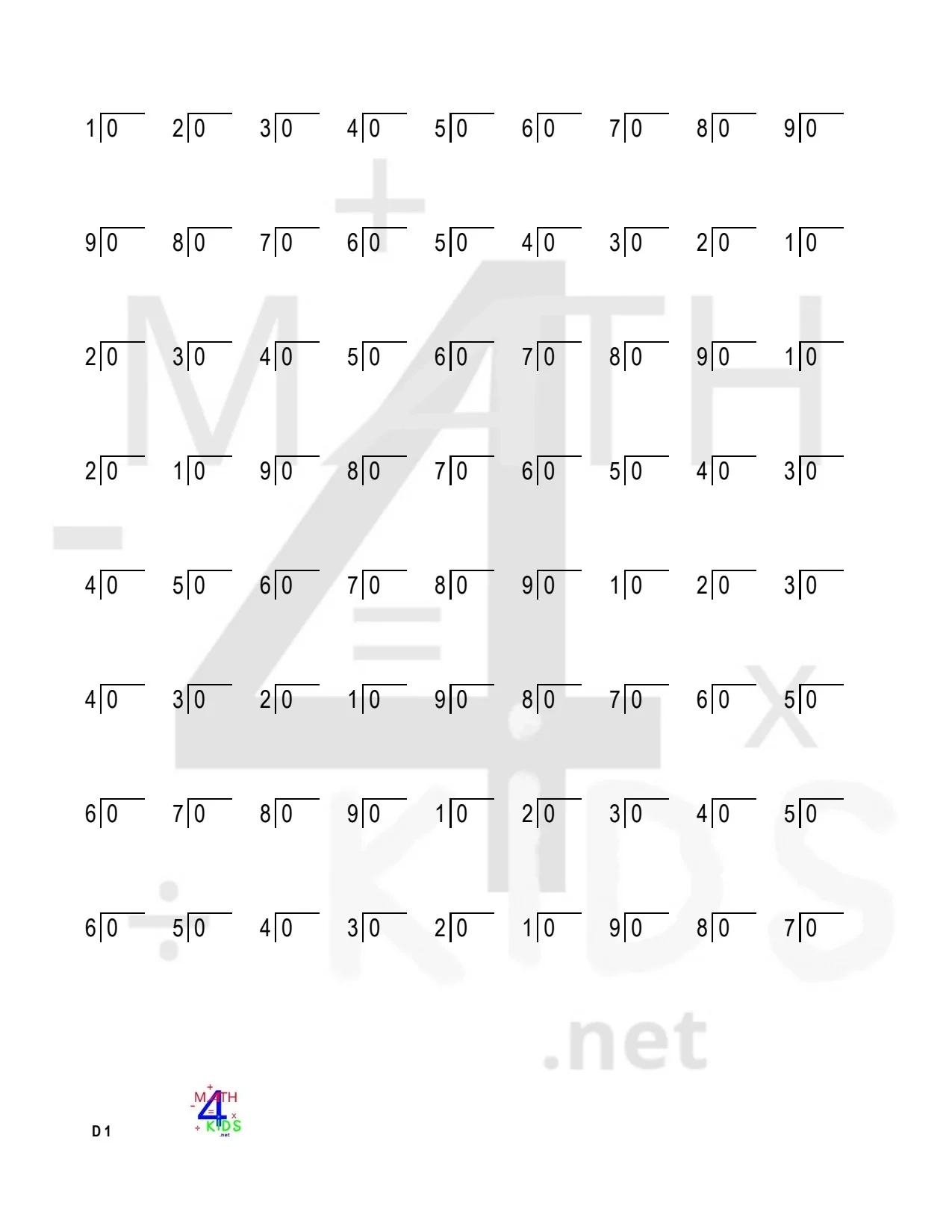 Printable Division Worksheets Math4Kids