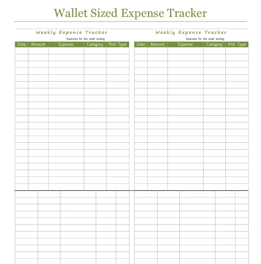 Printable Money Tracking Sheets
