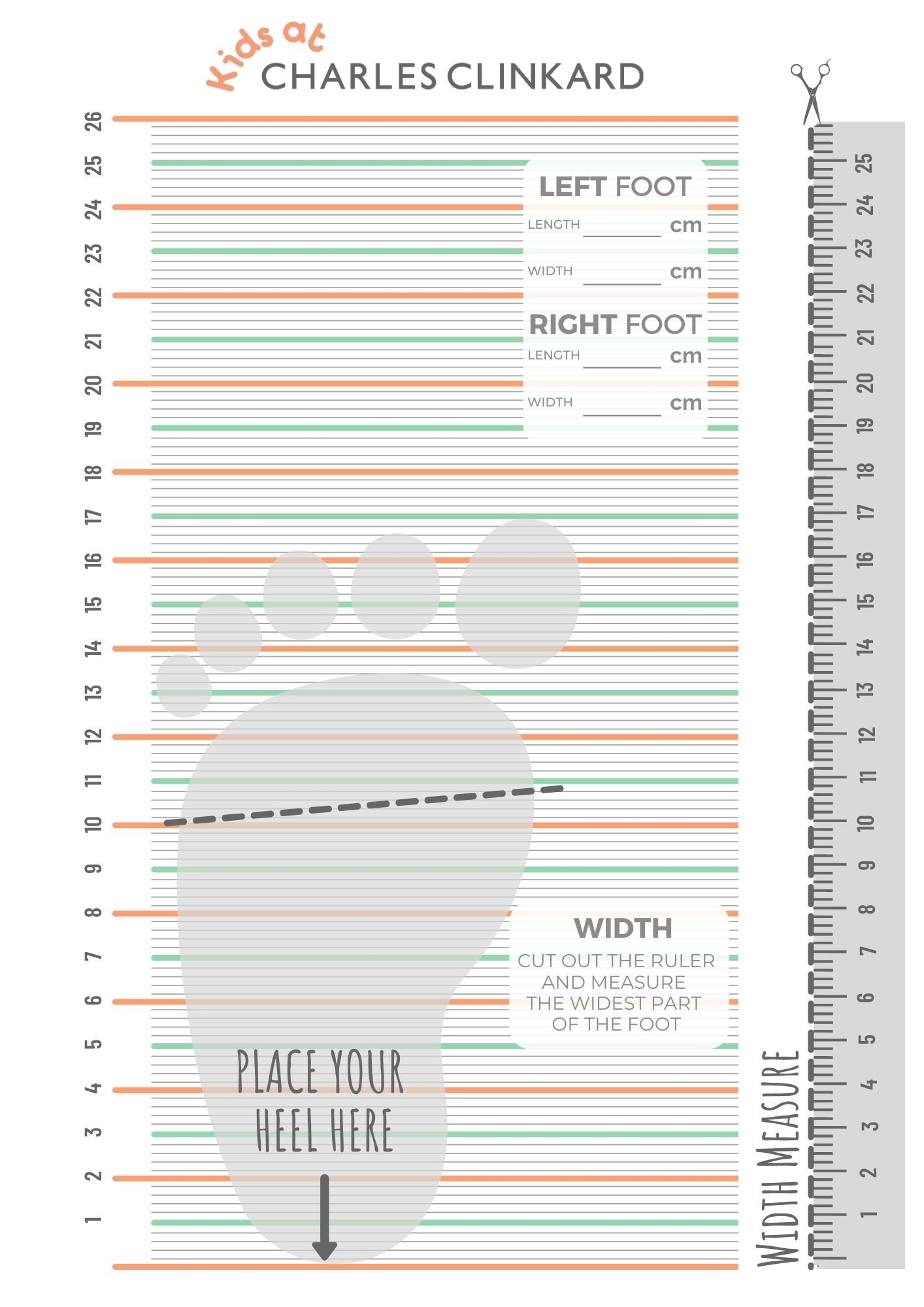 Printable Feet Sizes Chart Printable Shoe Sizing Chart Clarks Printable Shoe Size Chart
