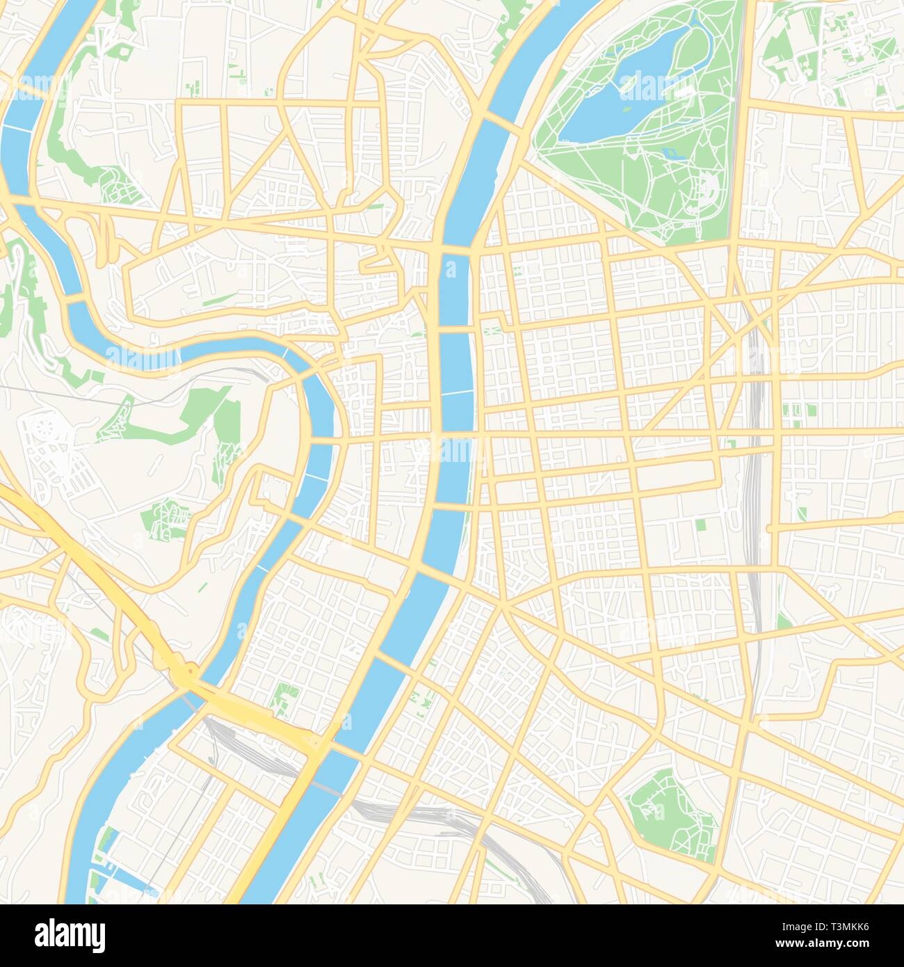 Printable Map Of Lyon France With Main And Secondary Roads And Larger Railways This Map Is Carefully Designed For Routing And Placing Individual Dat Stock Vector Image Art Alamy