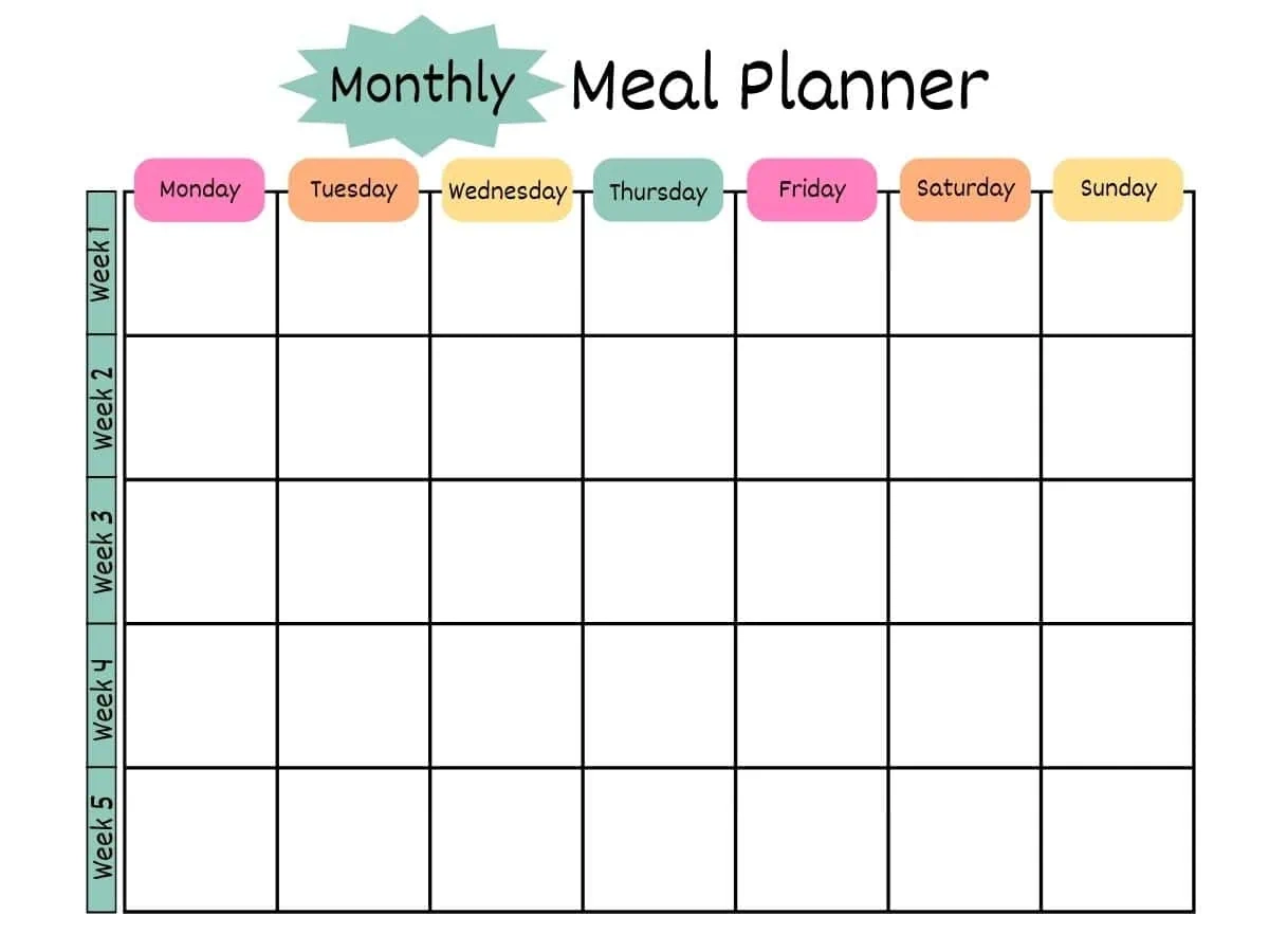 Printable Meal Planner Templates Free PDF 