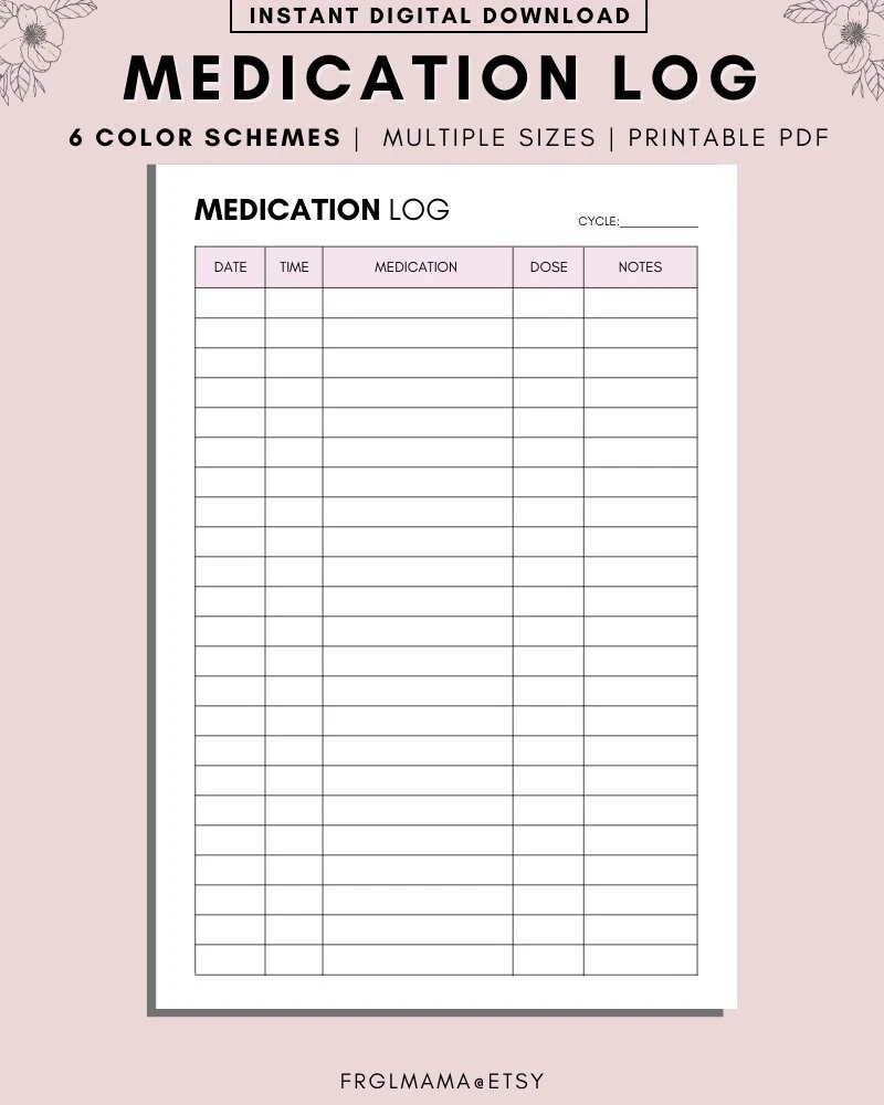 Med Sheet Printable
