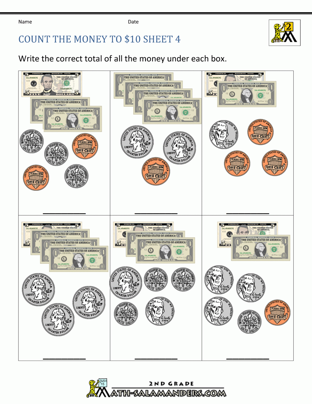 Free Printable Money Sheets