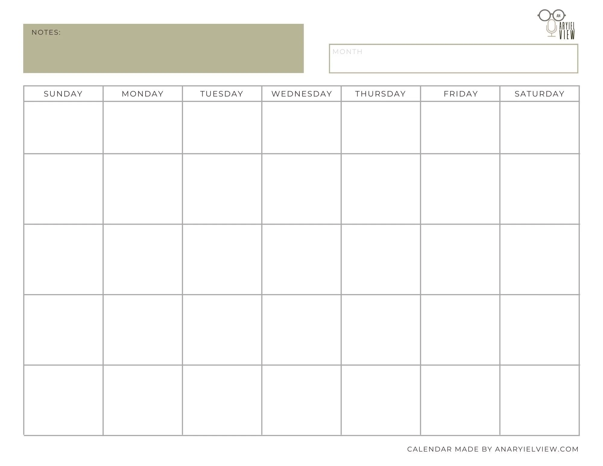 Printable Blank Calendar By Month Printable Blank Calendar By Month