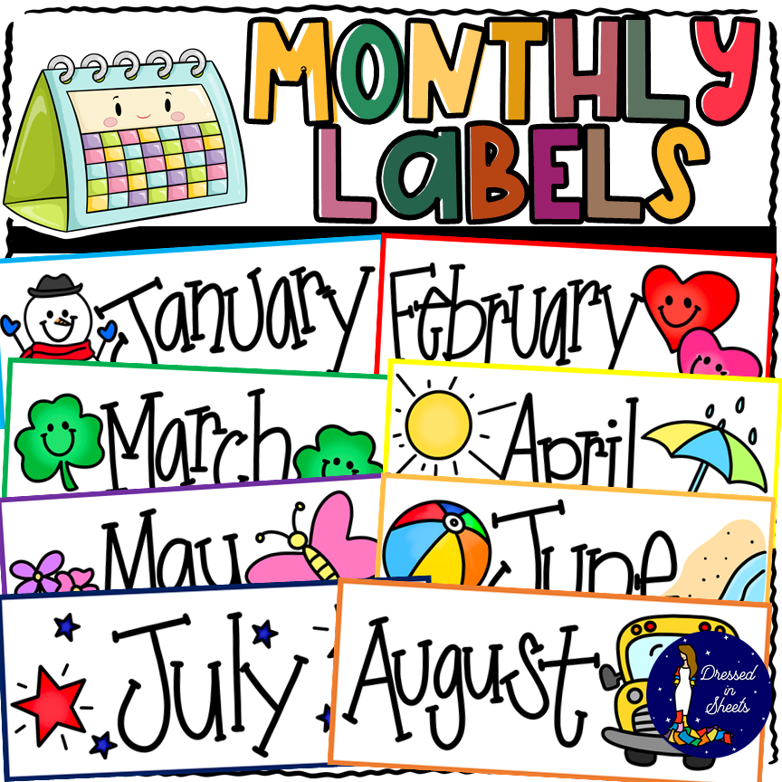 Printable Monthly Labels Made By Teachers Printable Monthly Labels Made By Teachers