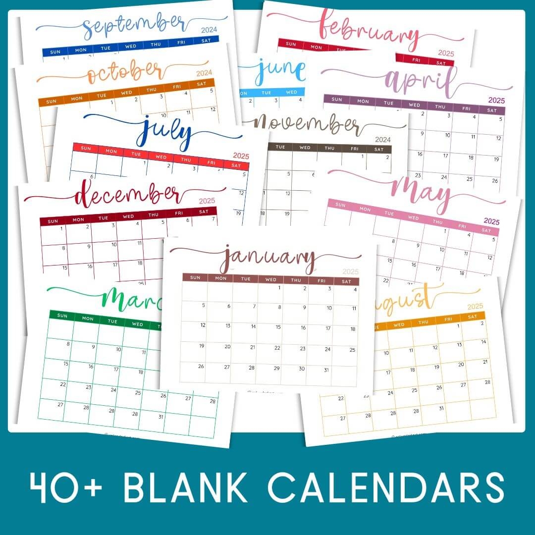 Printable Monthly Weekly And Yearly Blank Calendar Templates