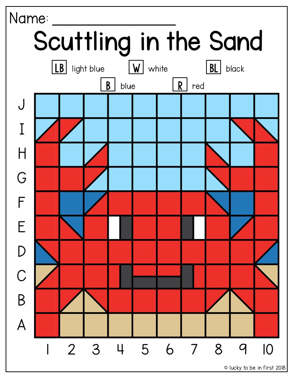 Printable Mystery Grid Coloring Pages Summer Themed Coloring Grids