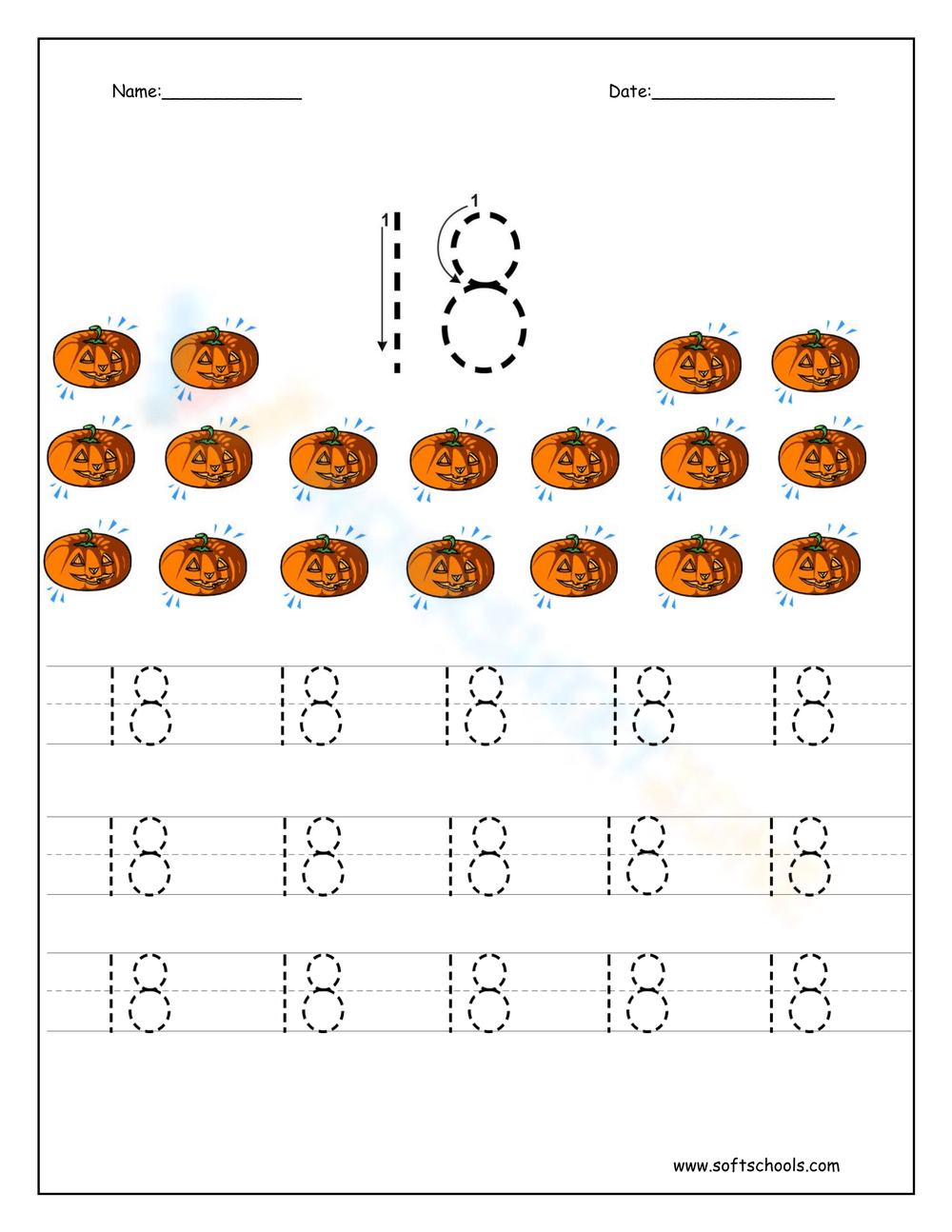 Printable Number 18 Worksheets Printable Number 18 Worksheets