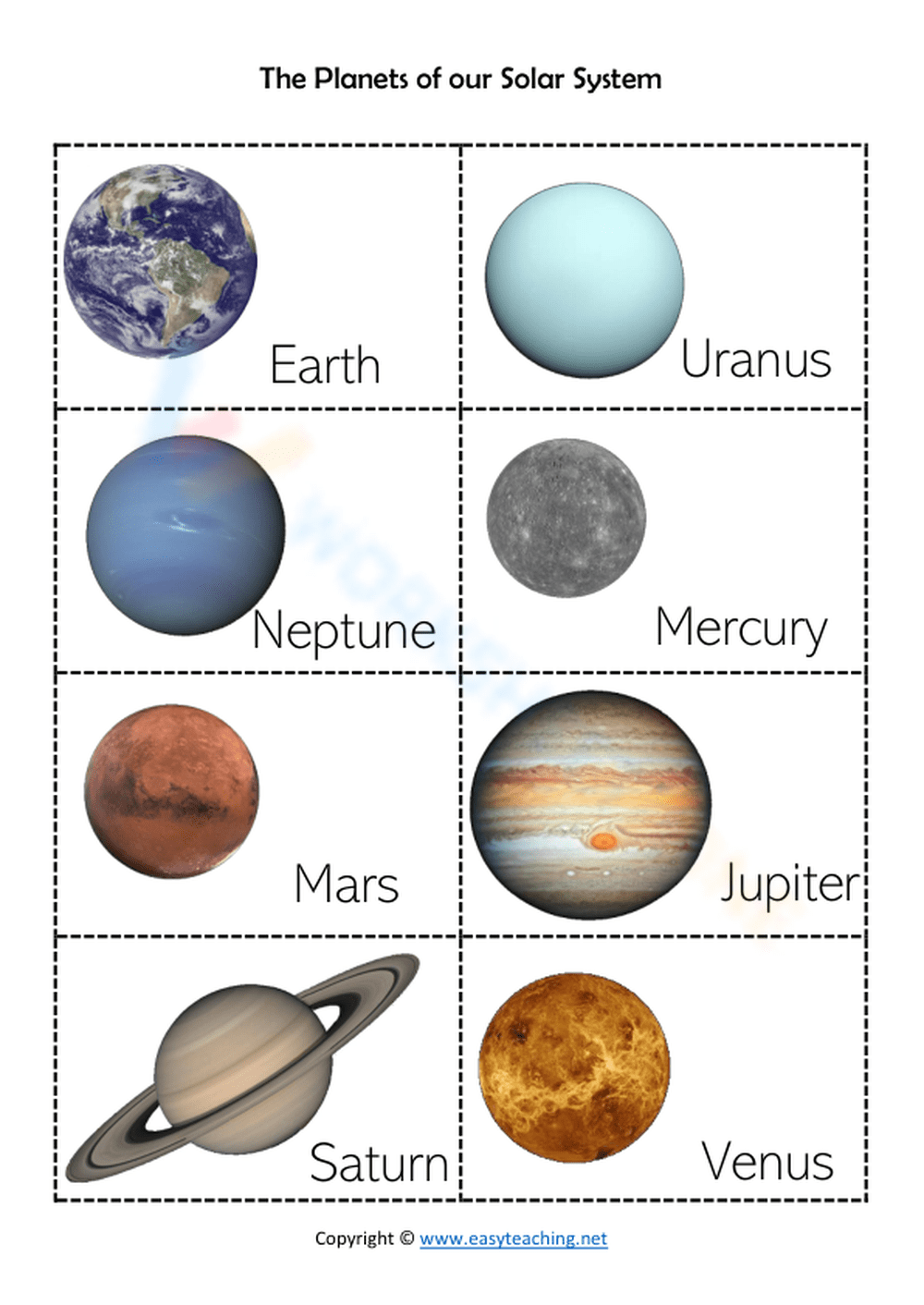 Printable Planet Worksheets