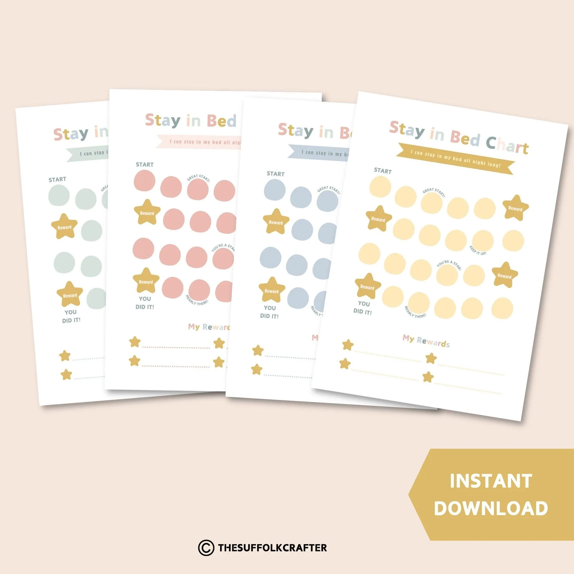 Printable Stay In Bed Reward Chart Bedtime Chart Sleeping Chart Kids Sleeping Chart Toddlers Instant Download Instant Print PDF Etsy