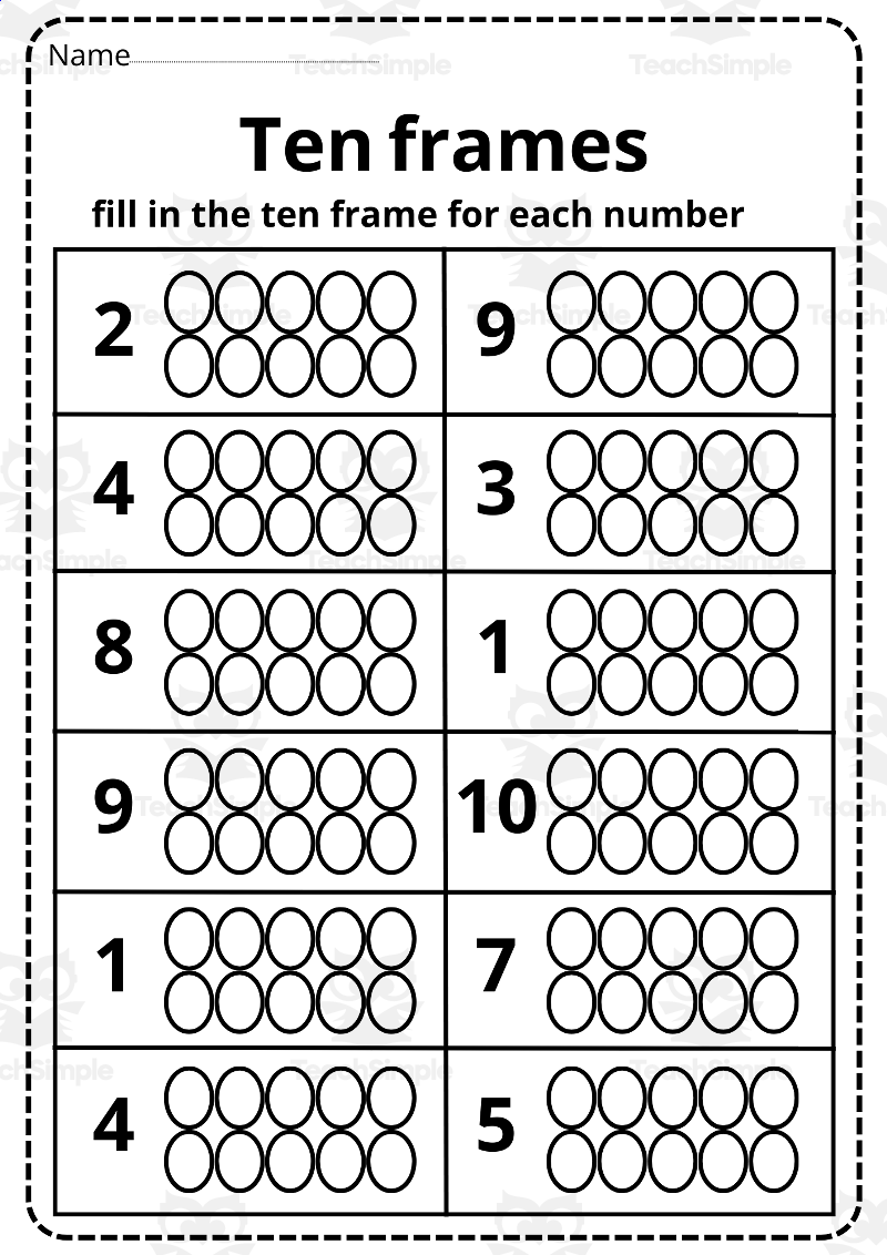 10 Frame Printable Worksheets 10 Frame Printable Worksheets
